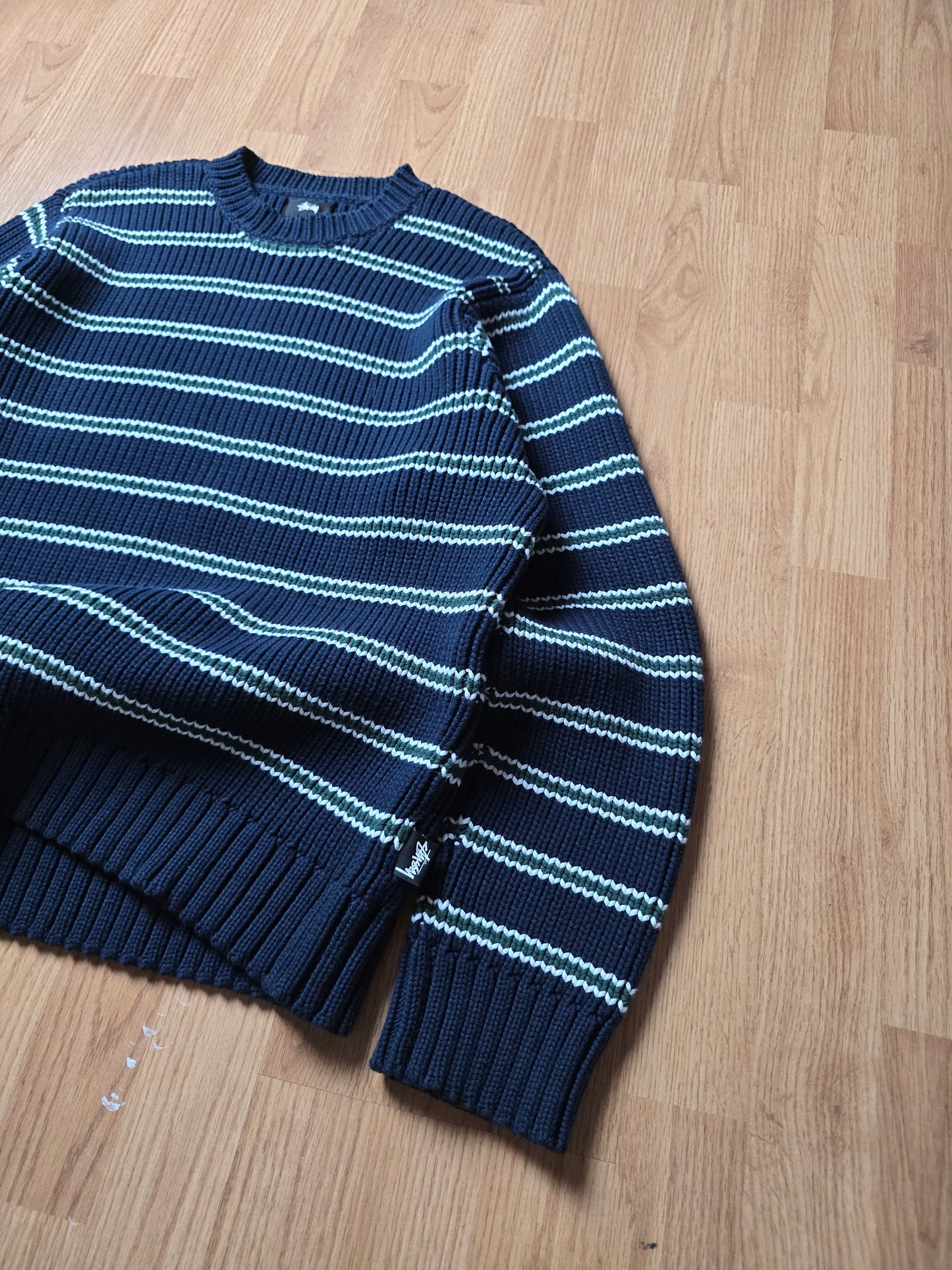 Stussy Stripe Knit Crewneck Sweater (S/M)