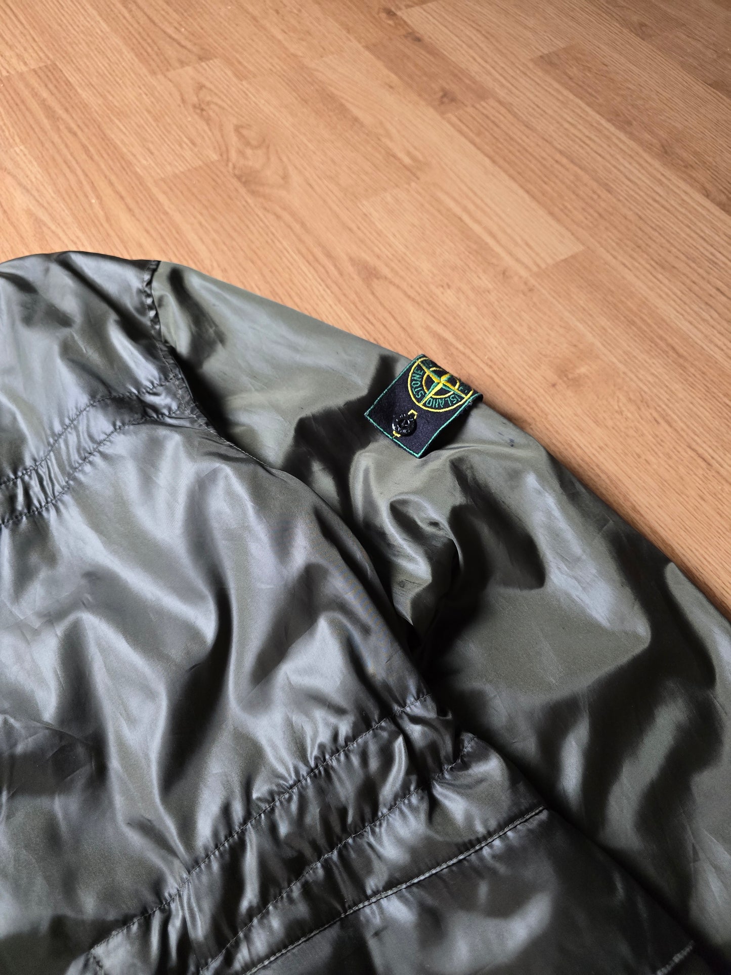 90s Stone Island Green Edge Flight Jacket (XL)