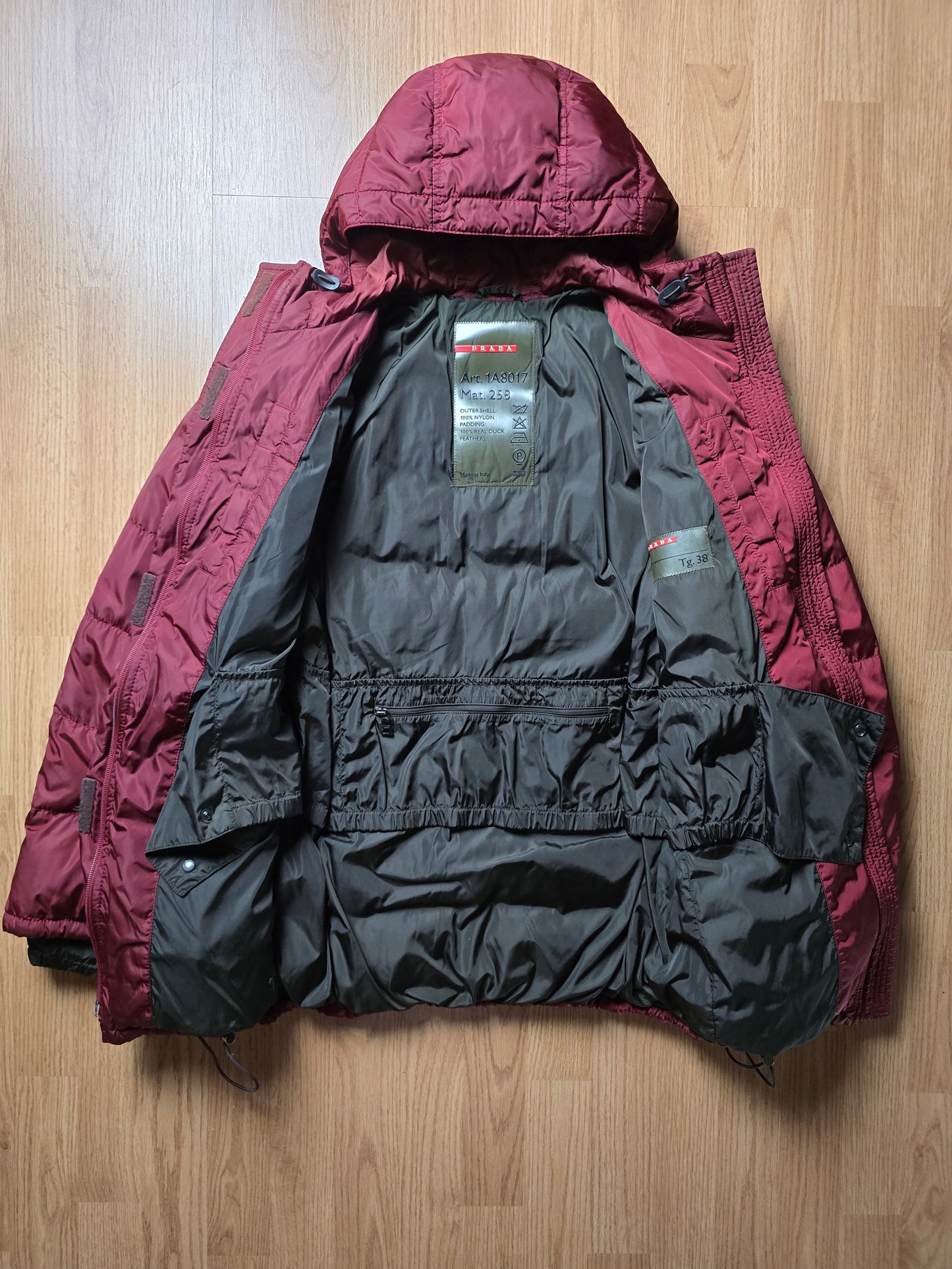 00s Prada Sport Nylon Shimmer Down Technical Toggle Puffer Jacket (S)