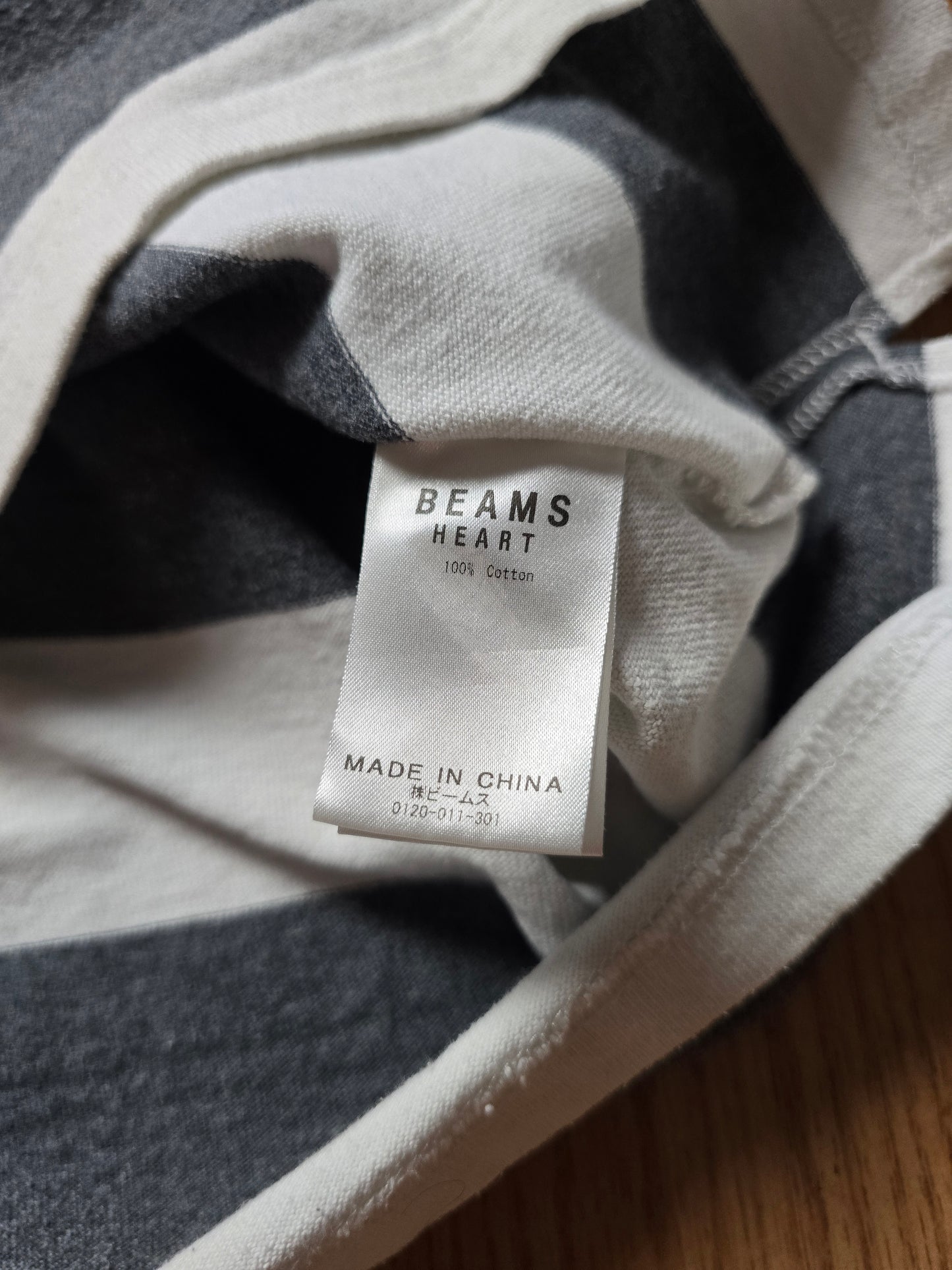 Beams Heart Boxy Striped Pocket Tee (M)