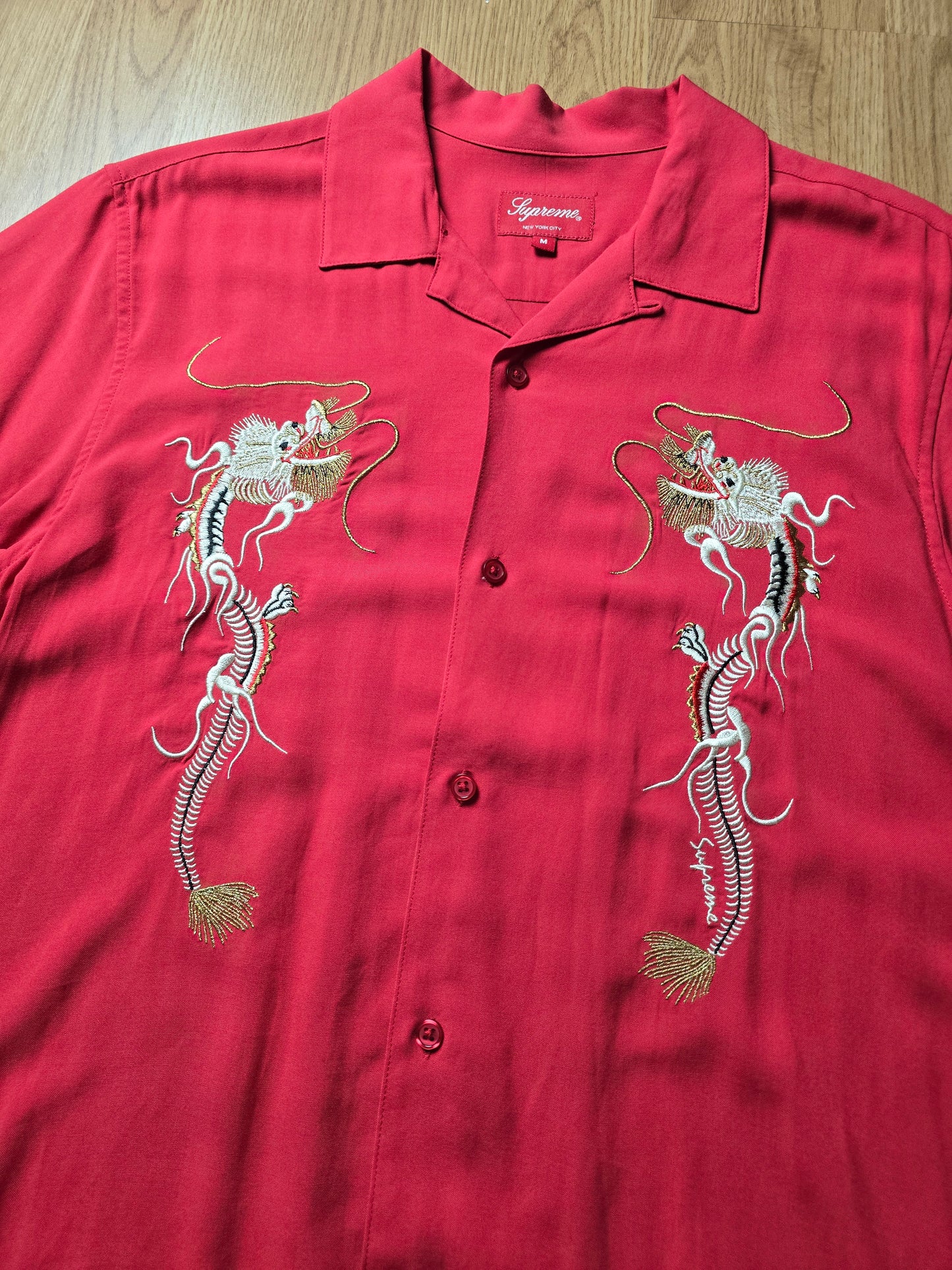 Supreme Dragon Rayon Button Up Shirt (M)