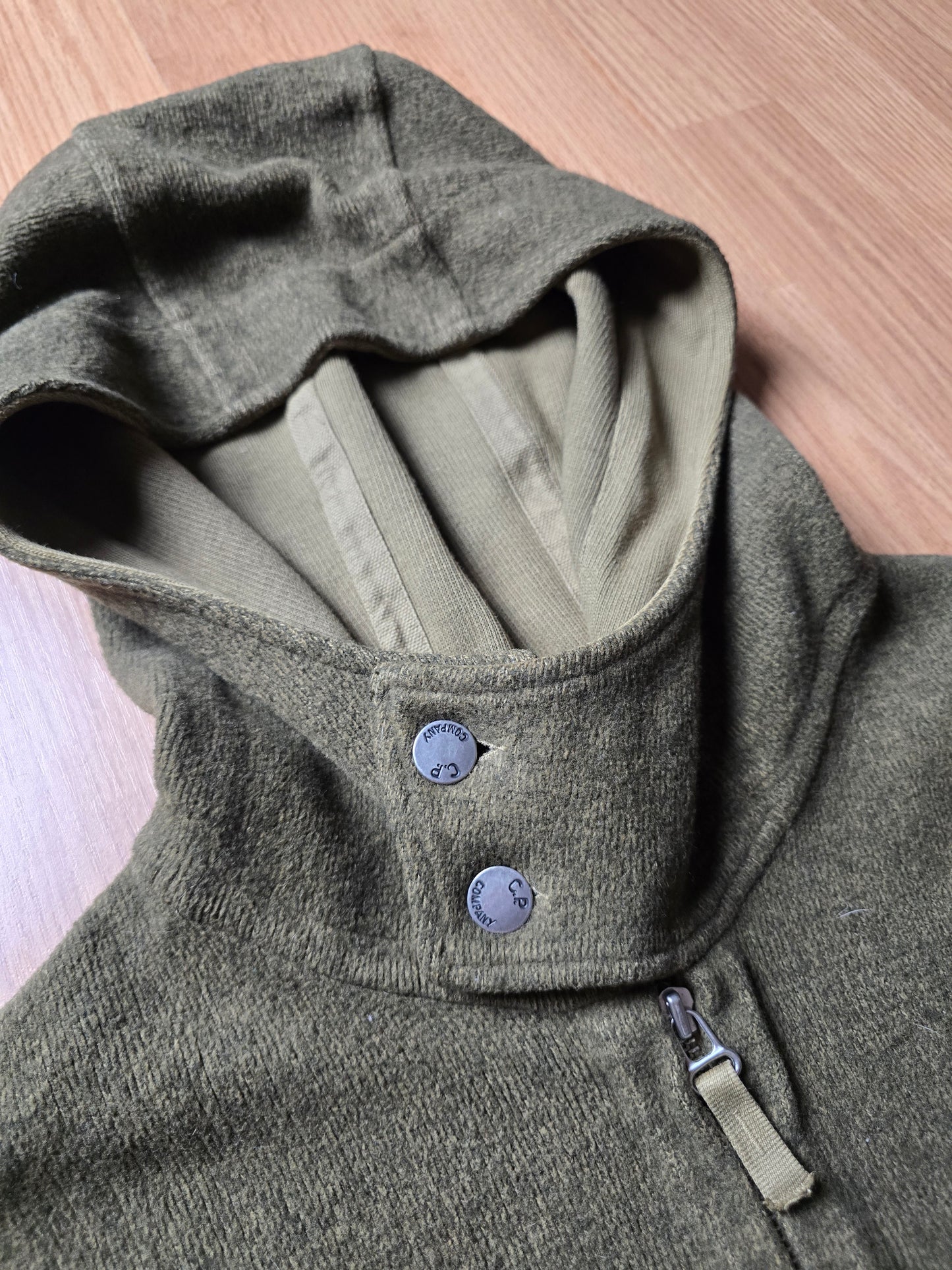 C.P. Company AW03 Cotton & Wool Blend Knit Zip Hoodie (M)