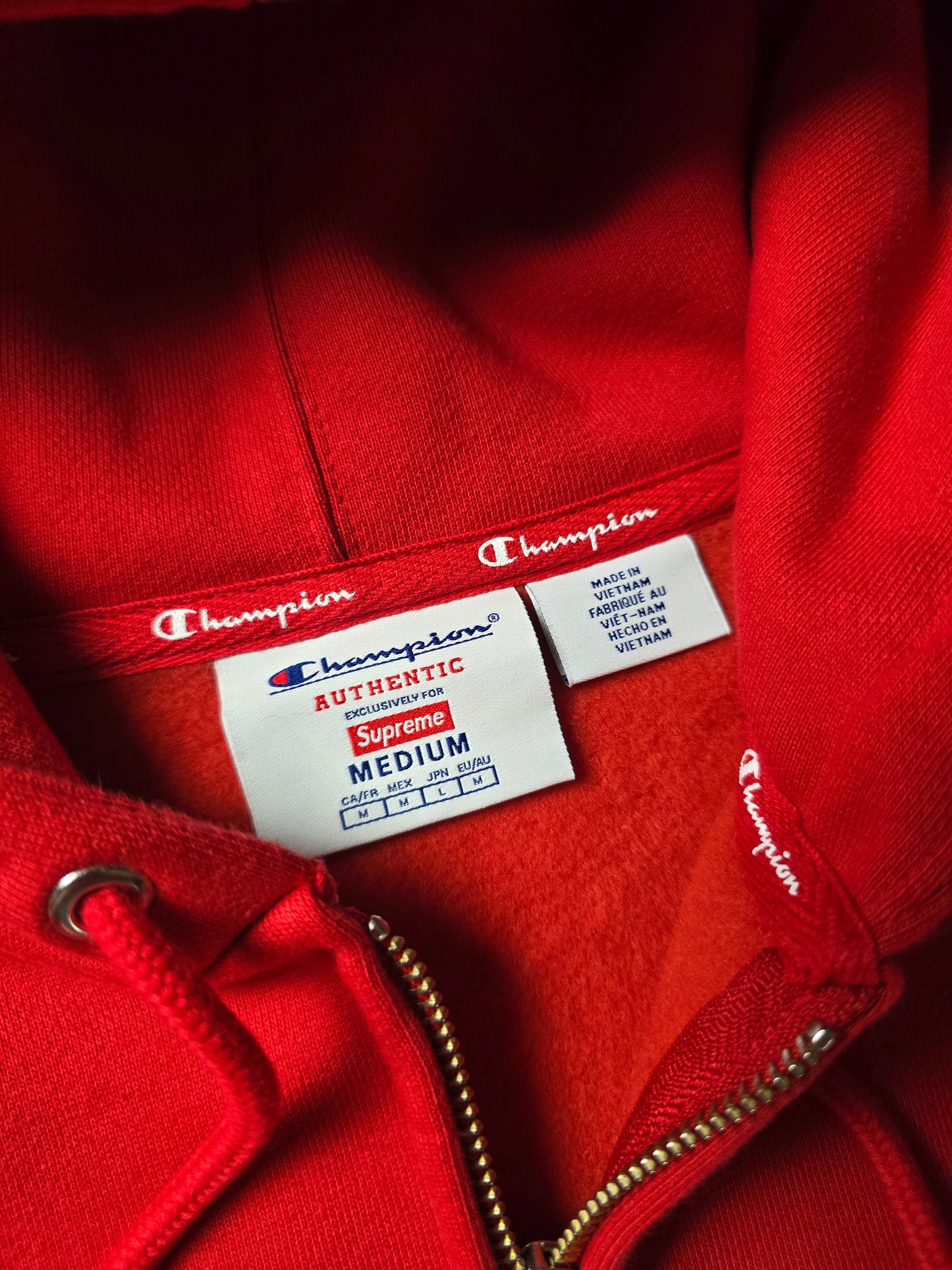 Supreme x Champion Arc Logo Zip Up Hoodie (M)