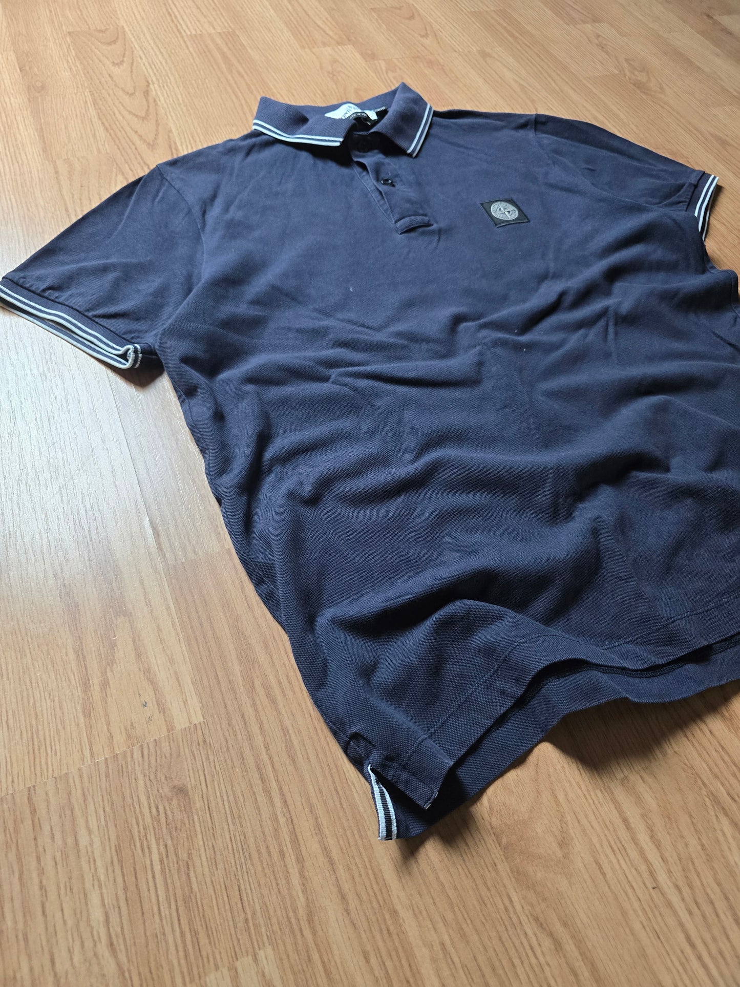 Stone Island Slim Fit Compass Patch Polo Shirt (M)