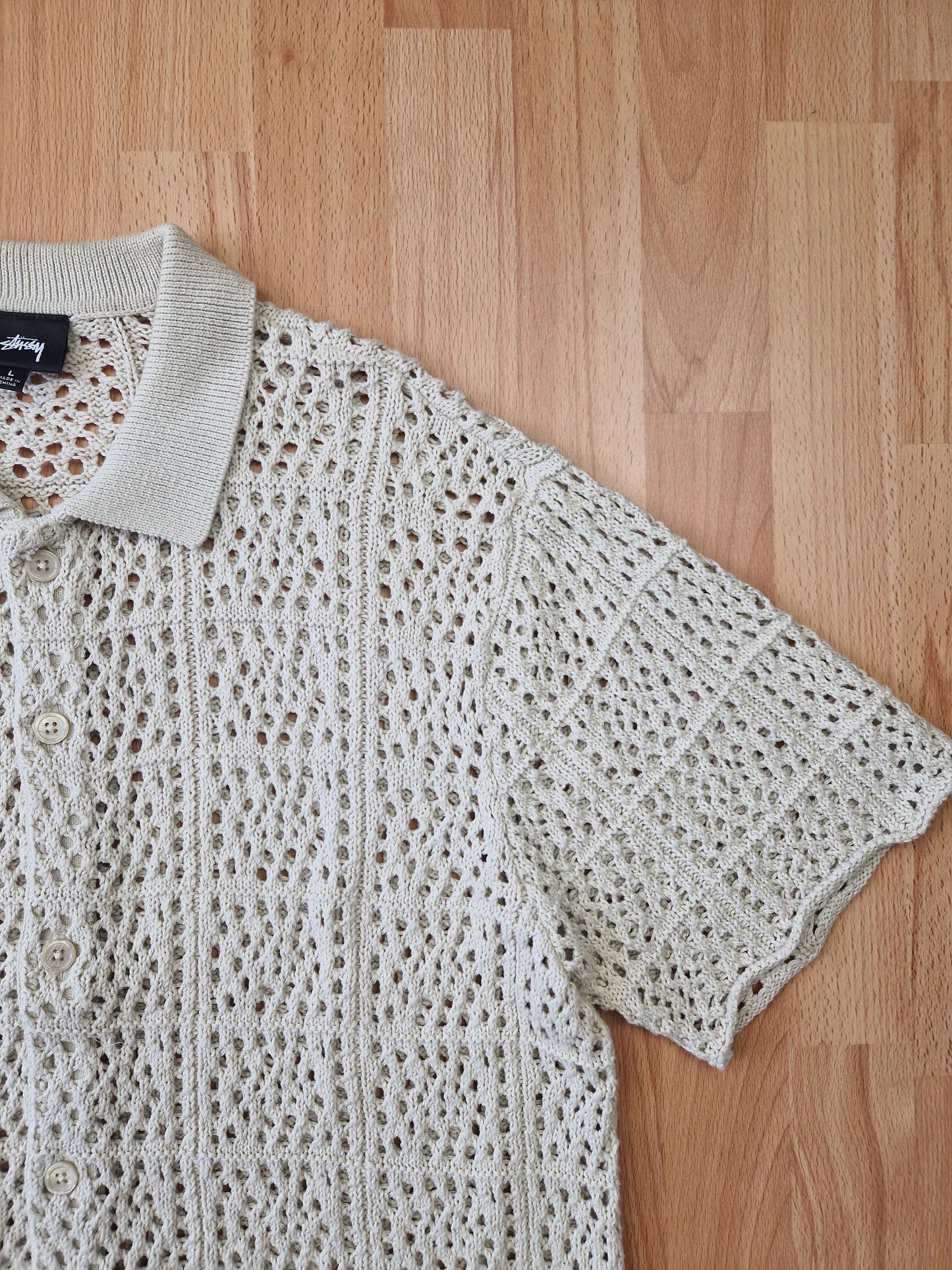 Stussy Crochet Button Up Shirt (L)