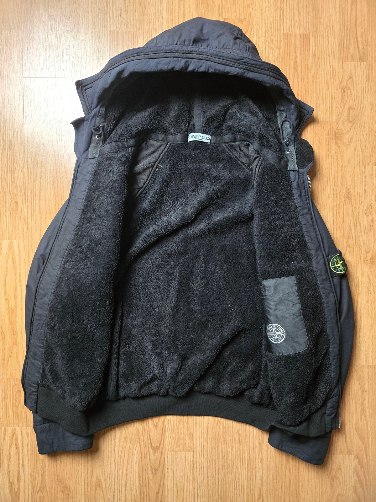 Stone Island Flaace Lined Mussola Gommata Hooded Bomber Jacket (M)