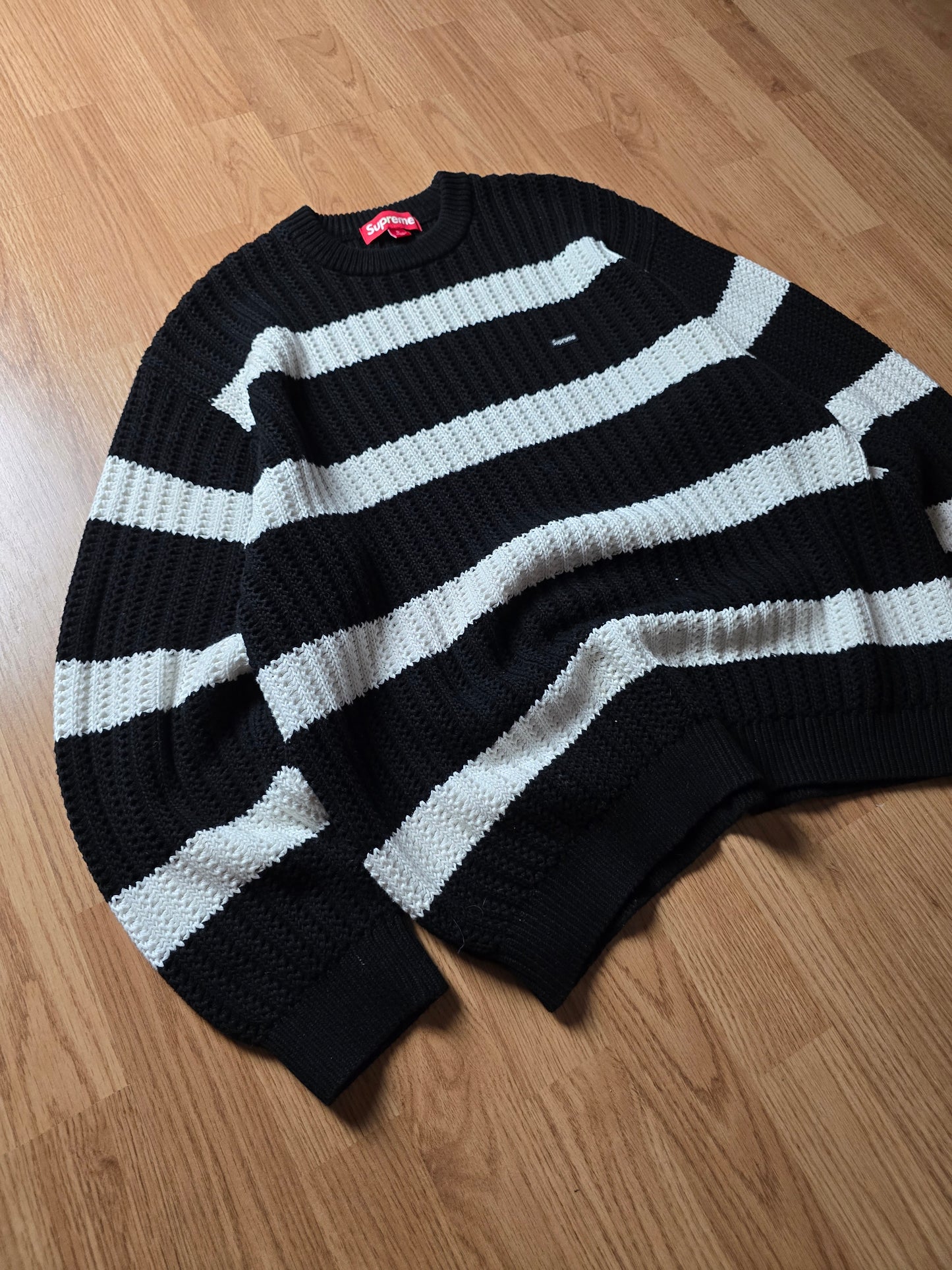Supreme Loose Gauge Small Box Stripe Knit Sweater (S/M)