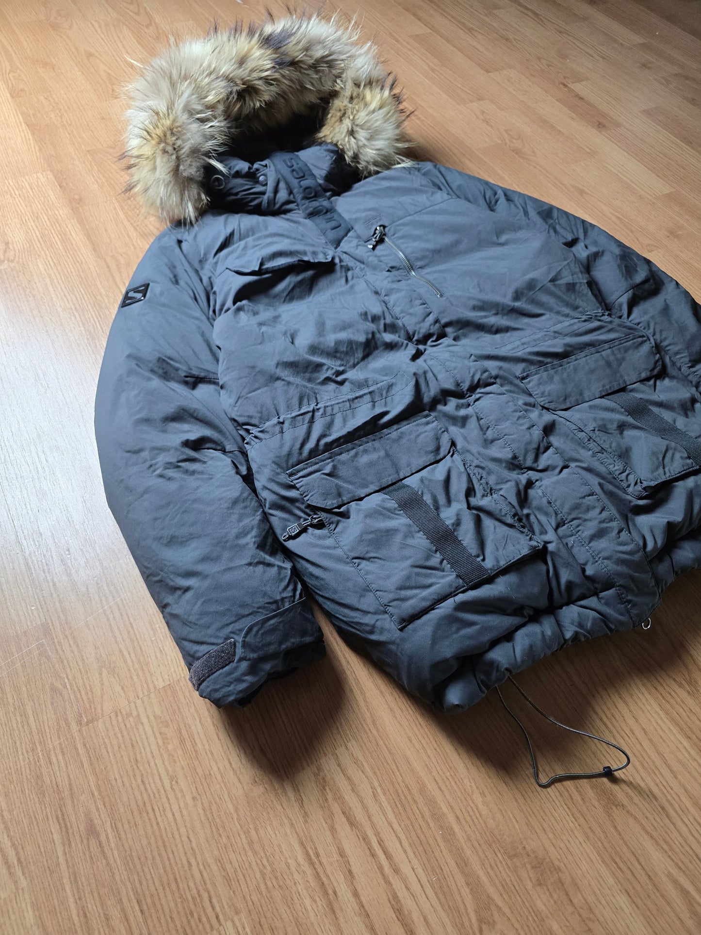 Salomon Metro Goose Down Fur Hooded Jacket (M)