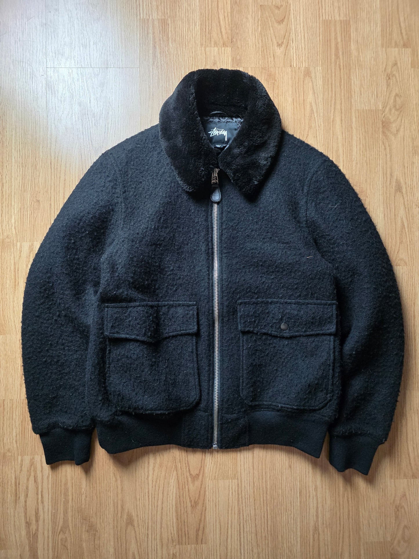 Stussy Wool B-10 Quilt Lined Bomber Jacket (M)