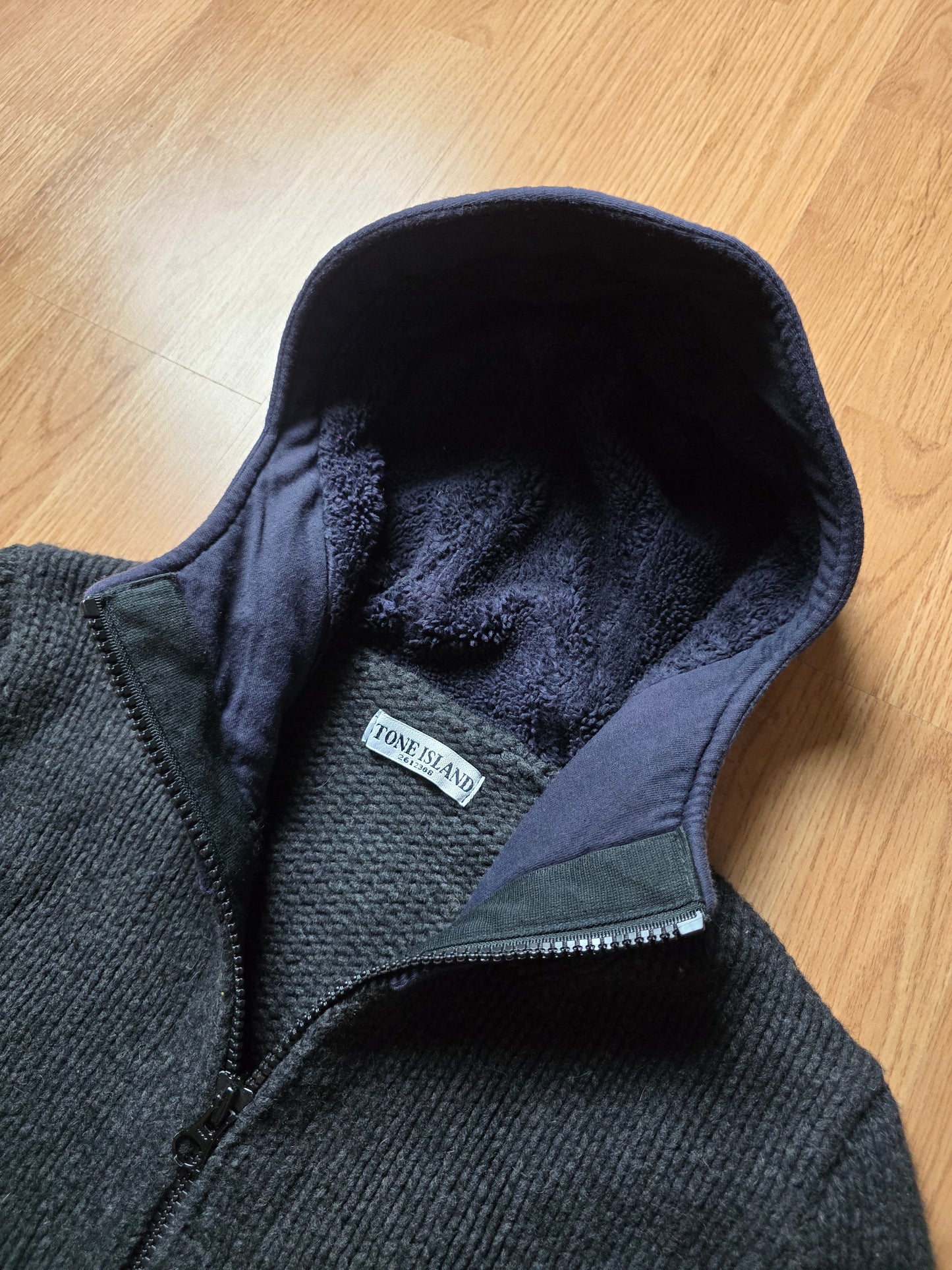 Stone Island AW11 Heavyweight Wool Knit Zip Hoodie (M)