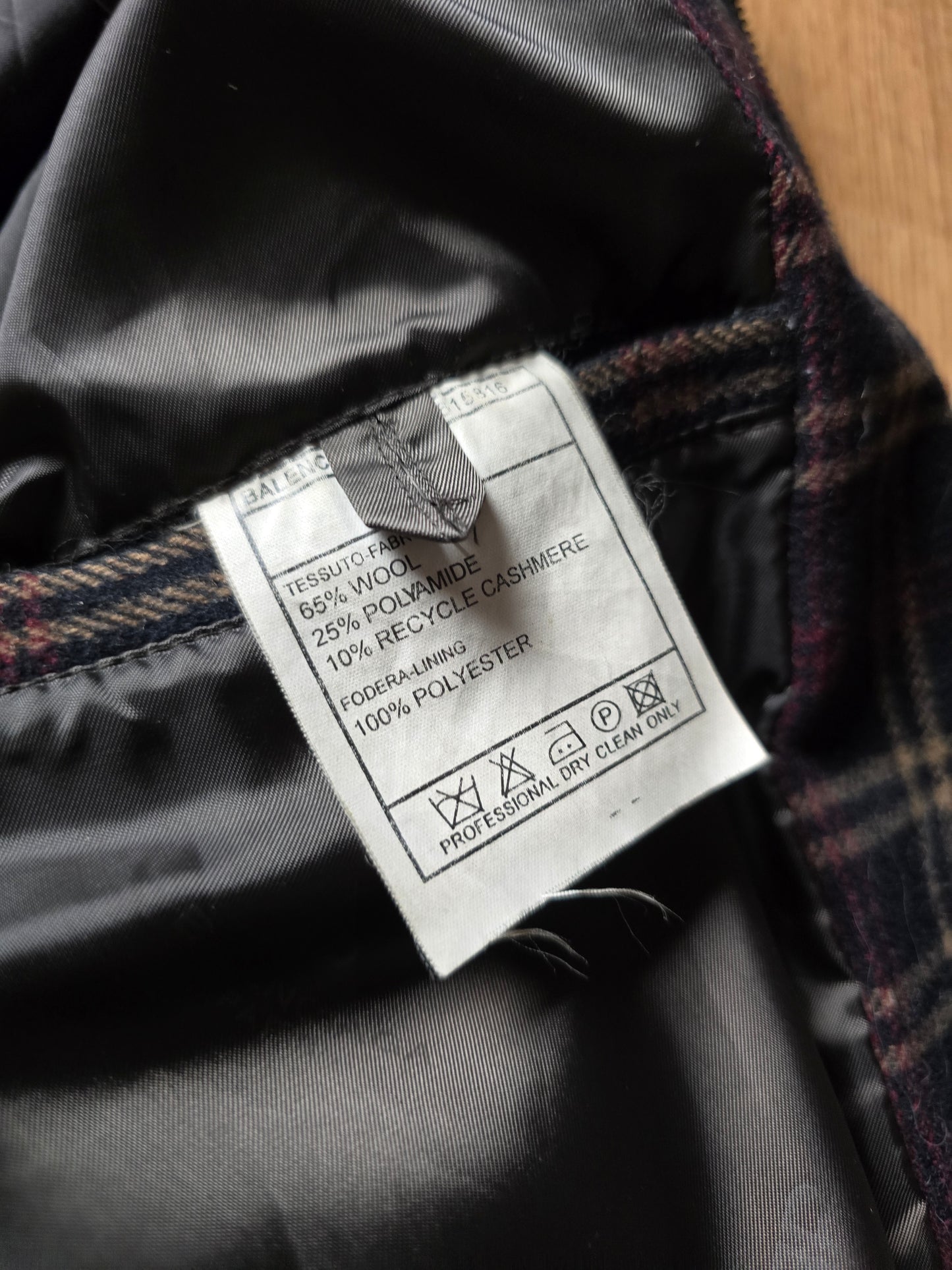 Vintage Balenciaga Wool Plaid Harrington Jacket (S/M)
