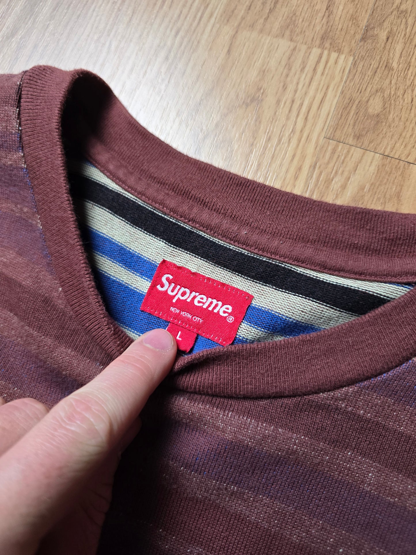 Supreme Inverted Stripe S/S Tee (L)