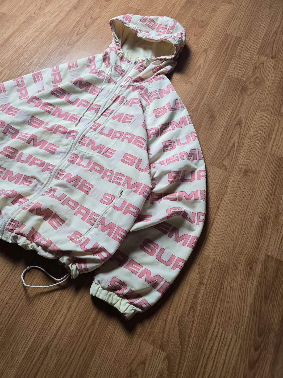 RARE Supreme Logo Ripstop Hooded Track Jacket (M)