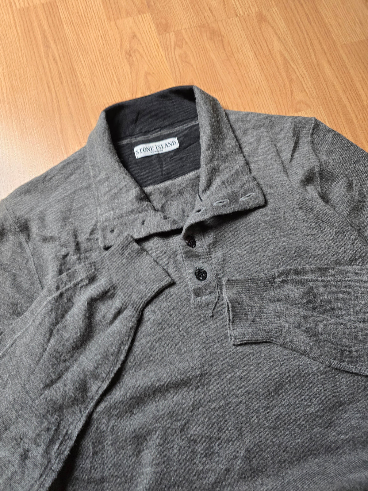 Stone Island 1/4 Button Lightweight Wool Knit Sweater (M)