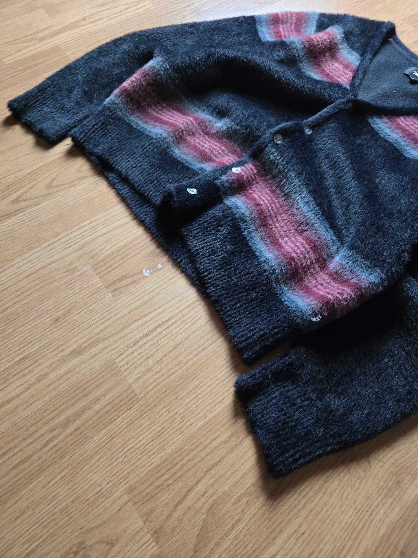 Stussy Striped 'Shaggy' Cardigan (M)