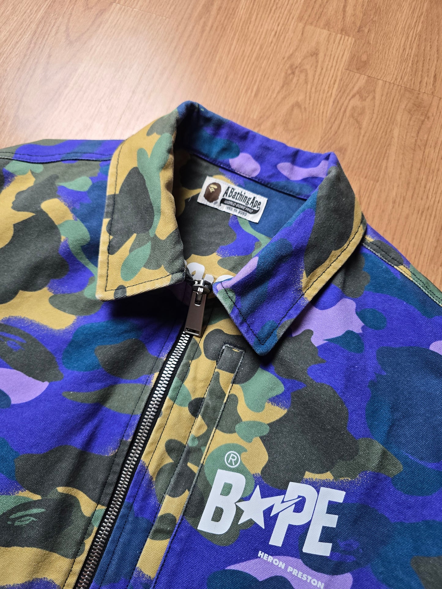 BAPE x Heron Preston Mix 1st Camo Duck Trucker Jacket (L)