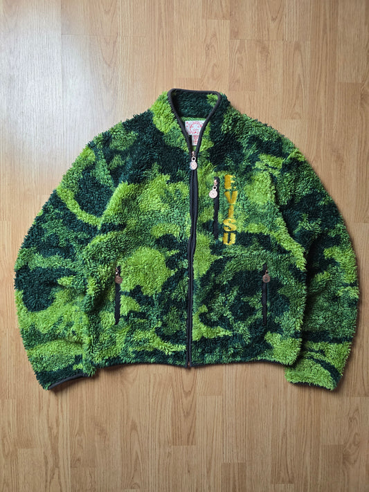 Evisu Deep Sherpa Pile Logo Camo Fleece Jacket (M)