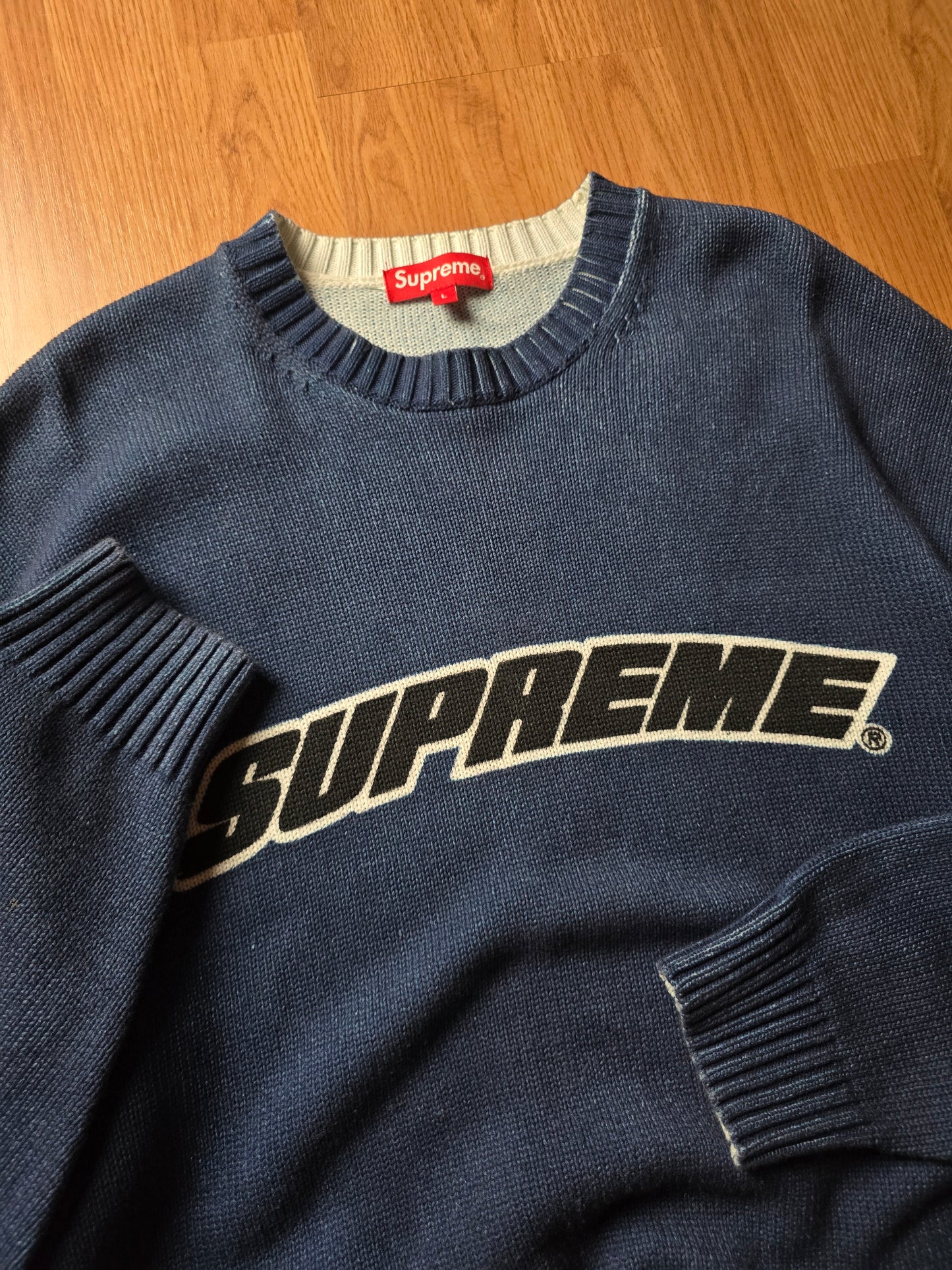 Supreme Printed Washed Knit Sweater (L)