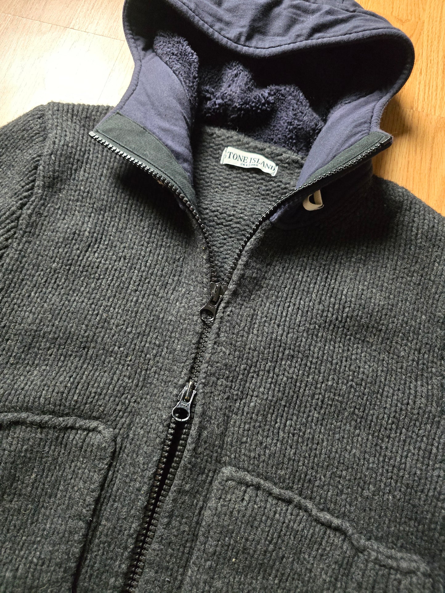 Stone Island AW11 Heavyweight Wool Knit Zip Hoodie (M)