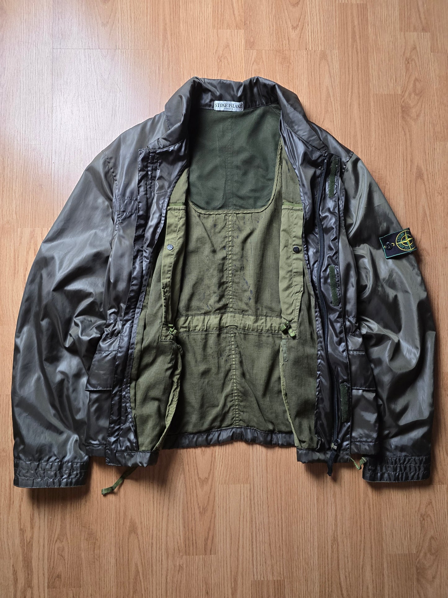 90s Stone Island Green Edge Flight Jacket (XL)