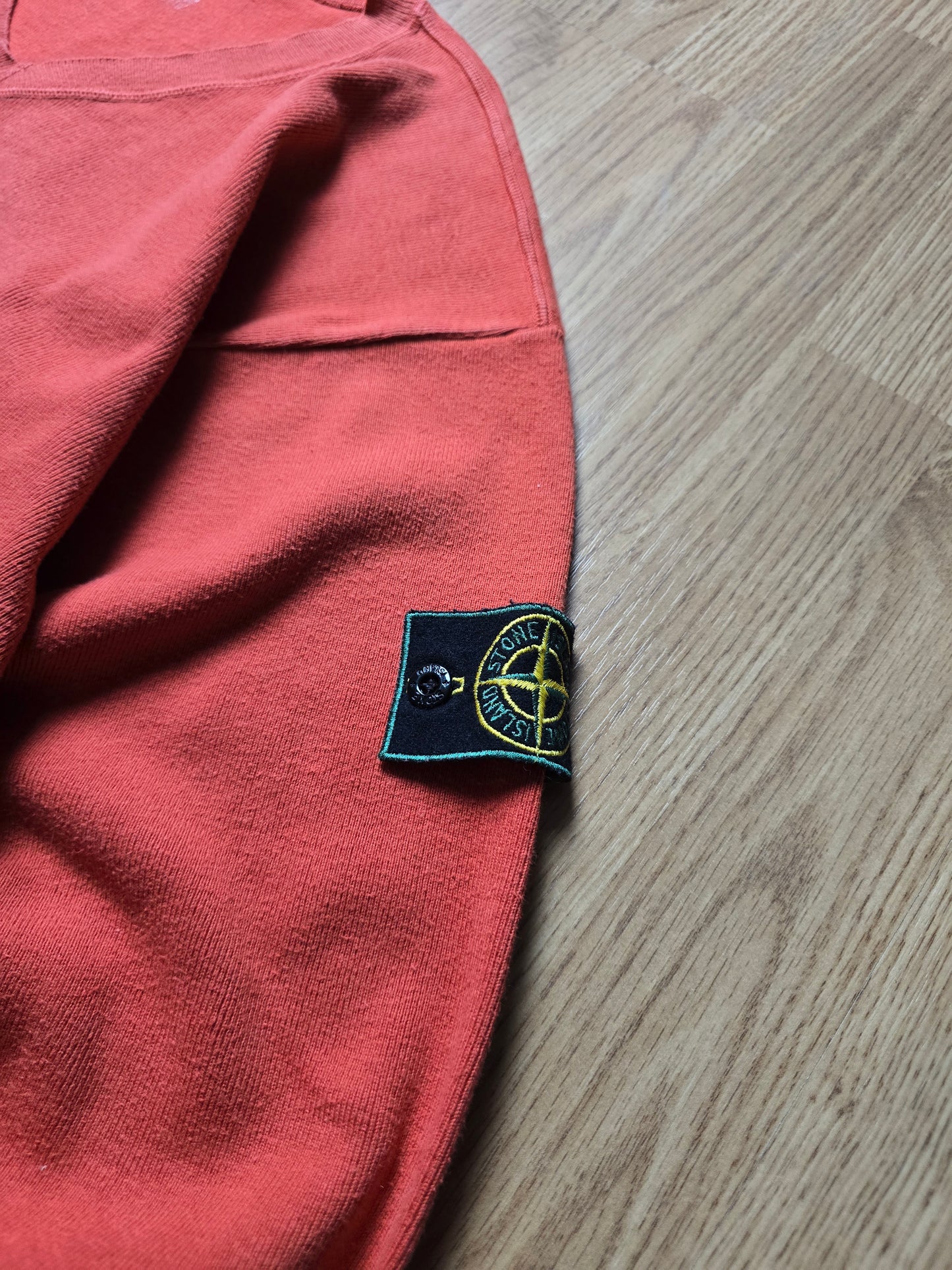 80s Stone Island Green Edge V-Neck Sweater (L)