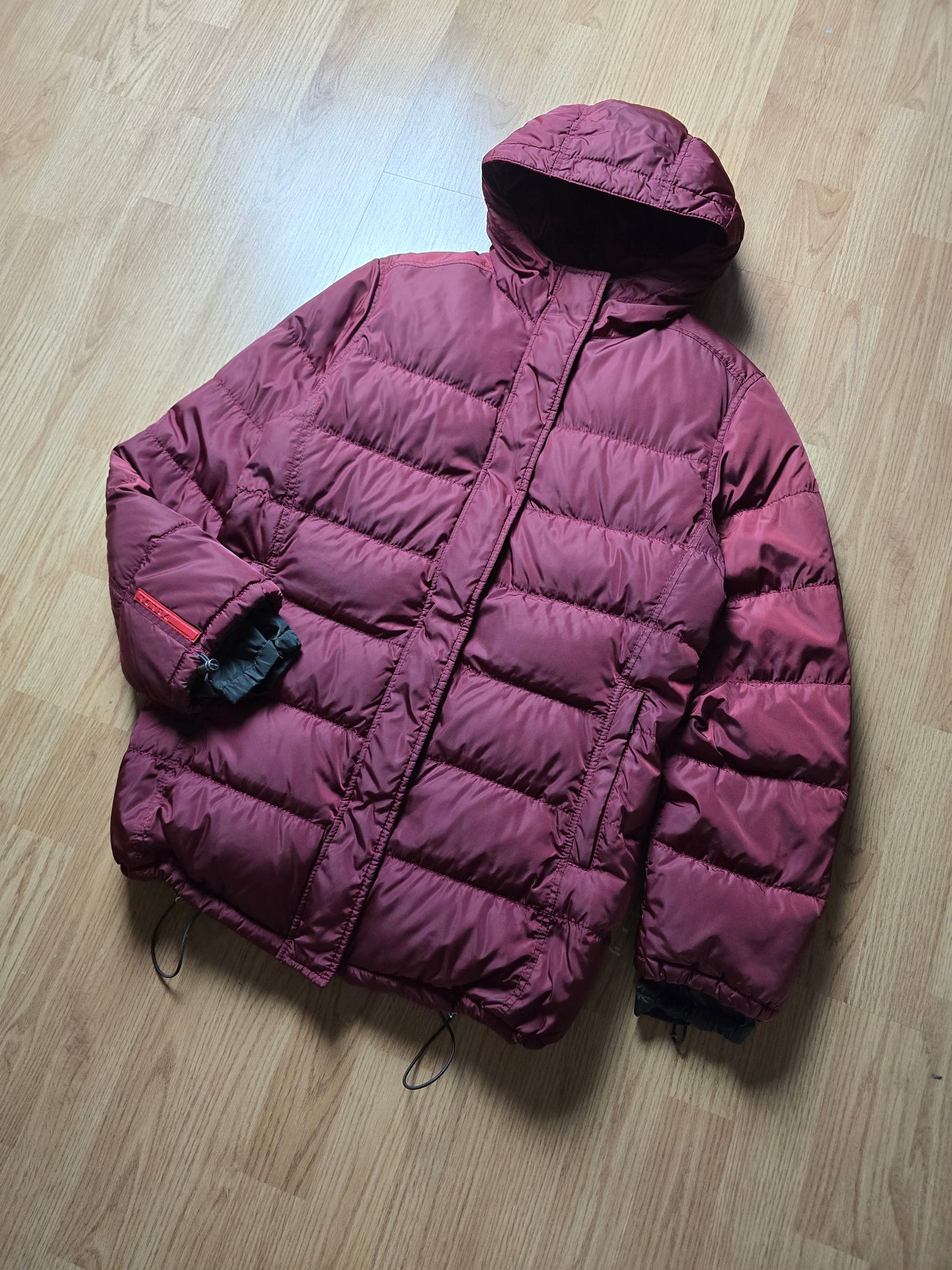 00s Prada Sport Nylon Shimmer Down Technical Toggle Puffer Jacket (S)
