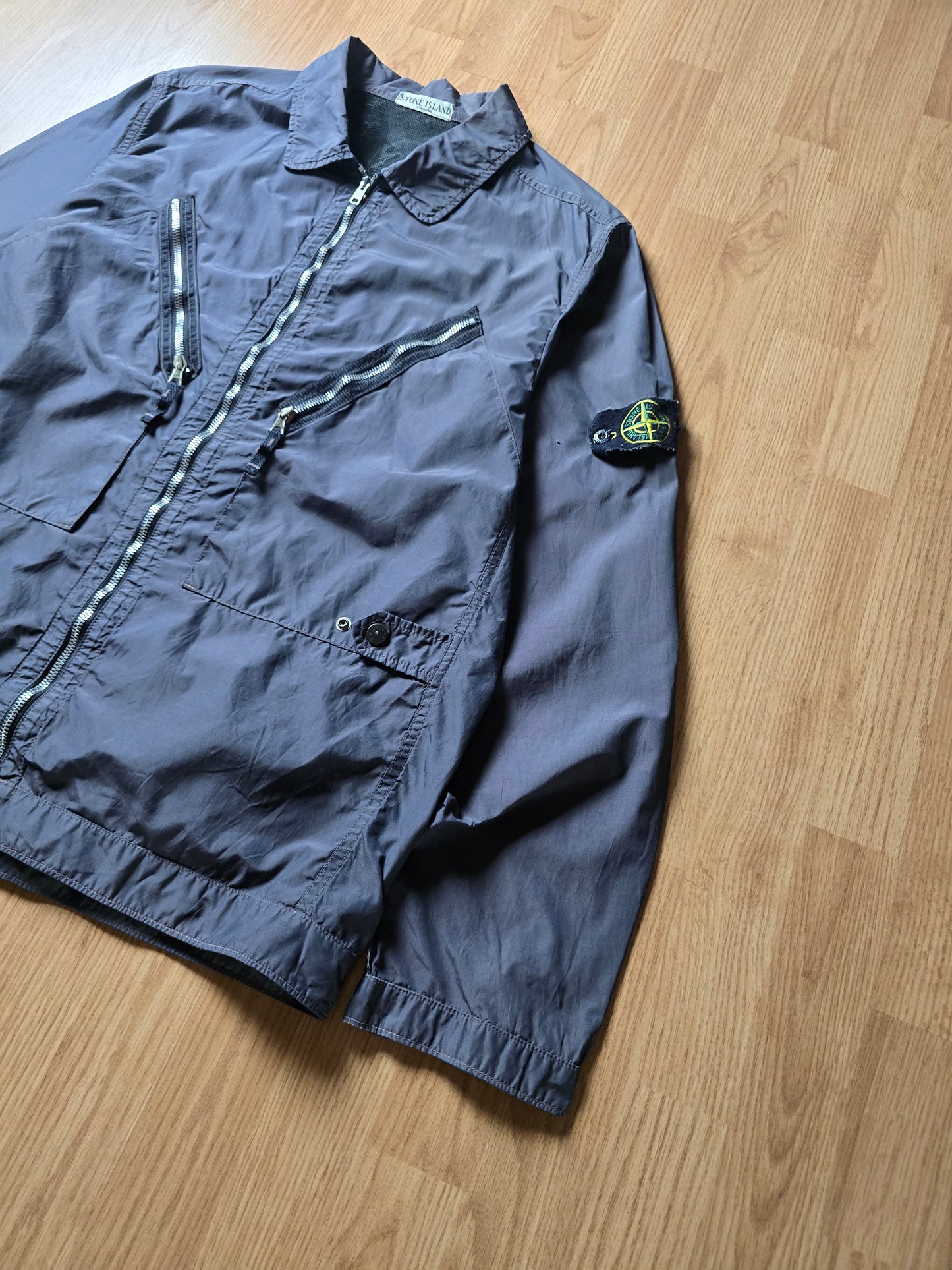 Vintage Stone Island Resined Cotton-Nylon Utility Overshirt (XL/2XL)