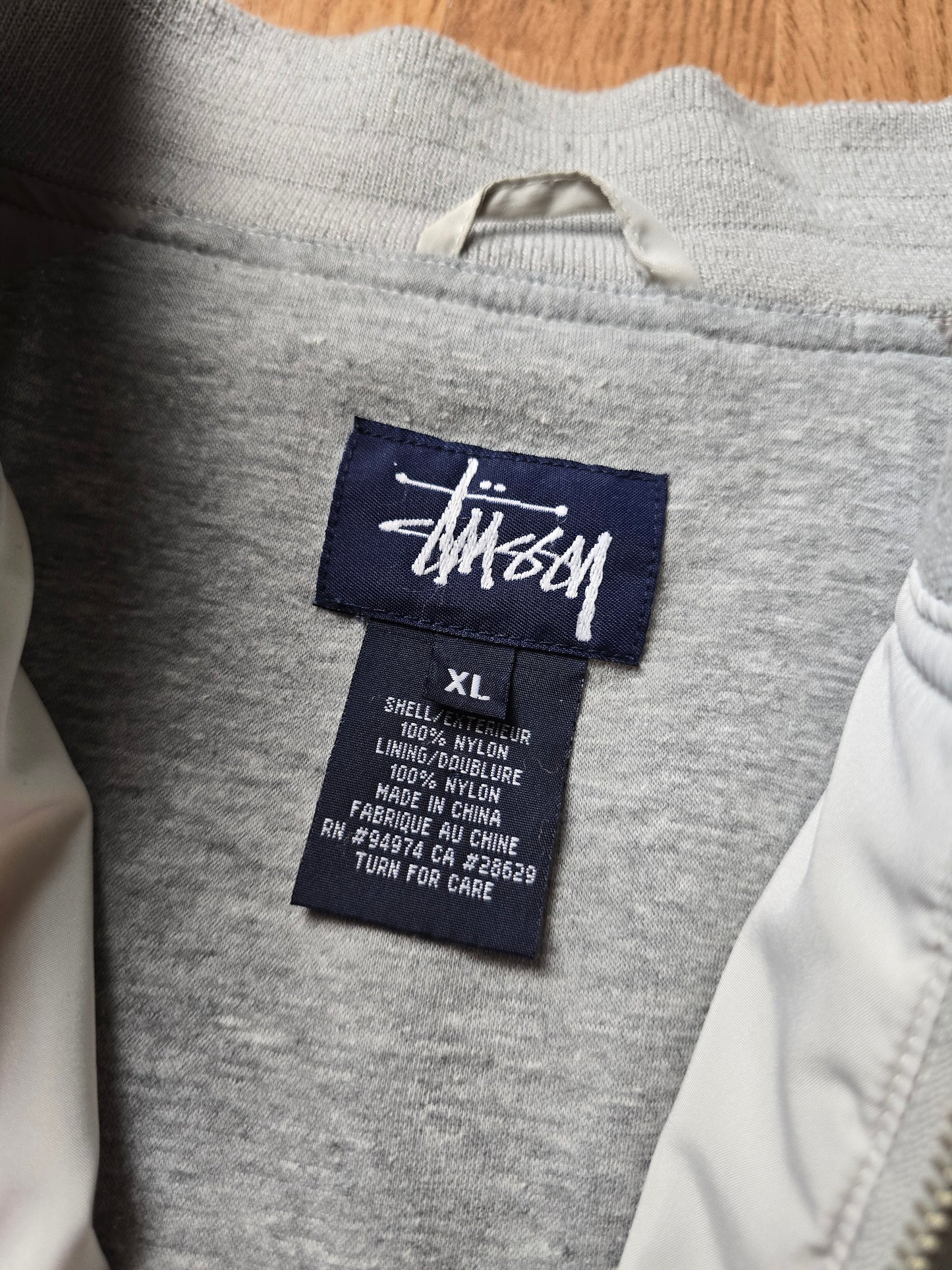 RARE 90s Stussy 2-Tone Spellout Bomber Jacket (XL)