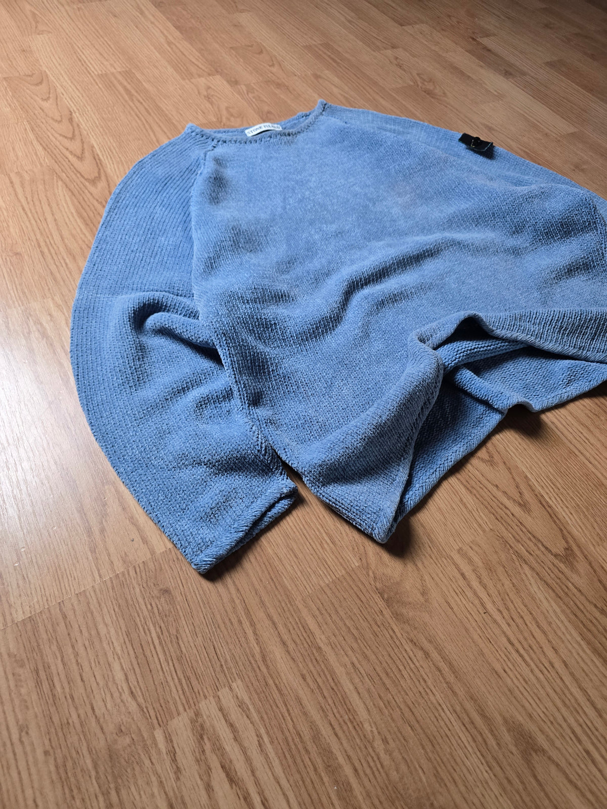 Vintage Stone Island Green Edge Chenille Cotton Knit Sweater (M)