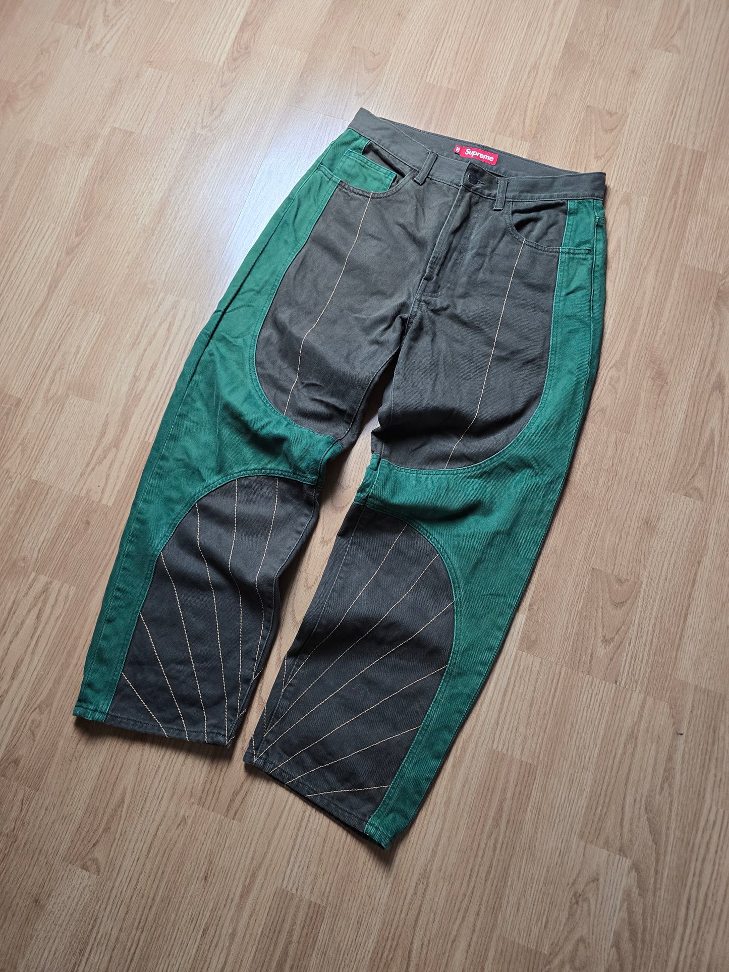 Supreme Radial Embroidered Loose Fit Jeans (32x30)
