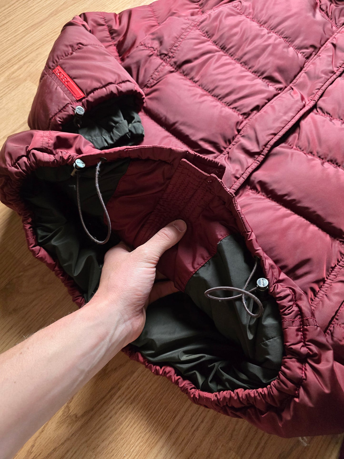 00s Prada Sport Nylon Shimmer Down Technical Toggle Puffer Jacket (S)