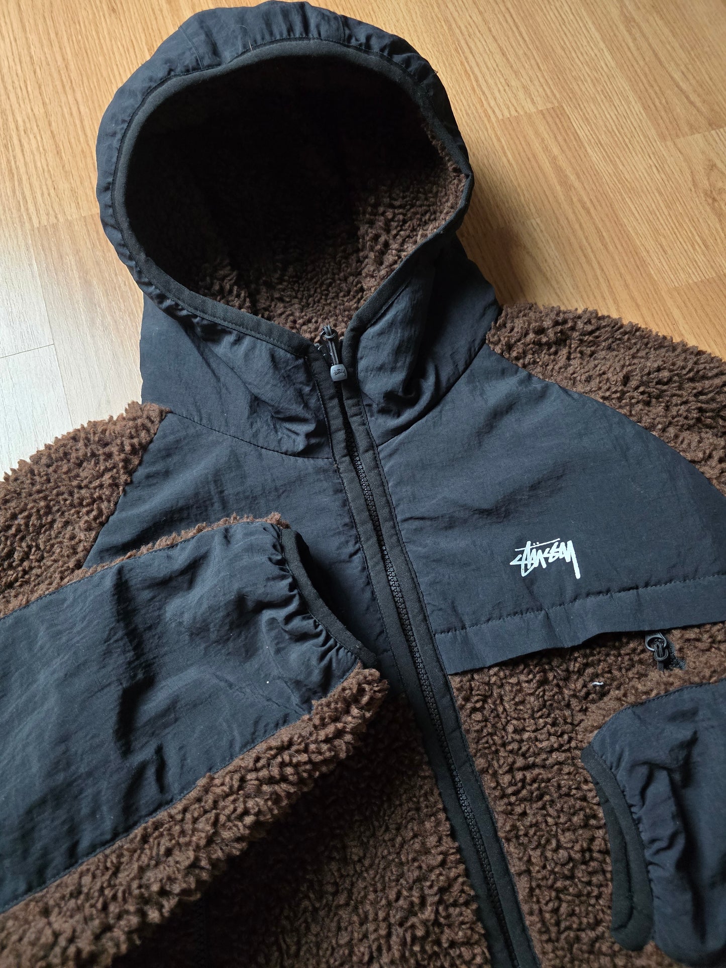 Stussy Sherpa Panelled Hooded Jacket (M)