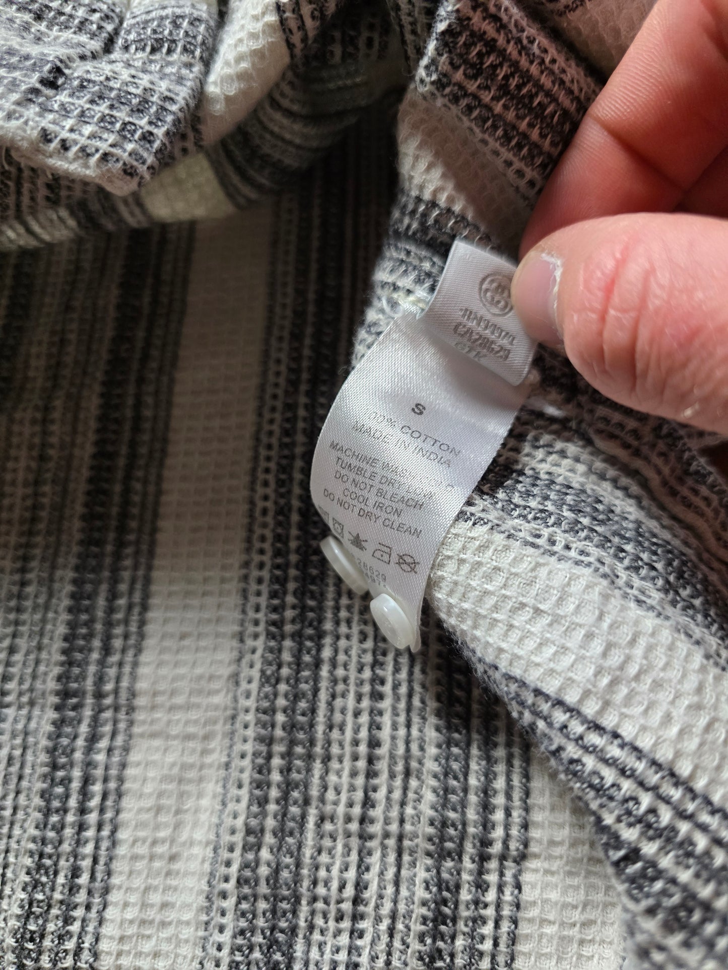 Stussy Camp Collar Striped Waffle Knit Cotton Shirt (S)