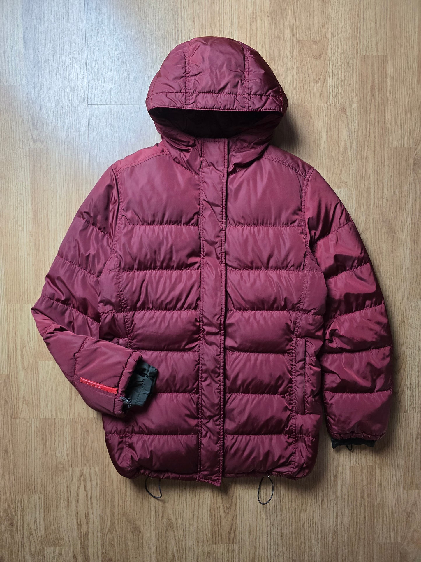 00s Prada Sport Nylon Shimmer Down Technical Toggle Puffer Jacket (S)