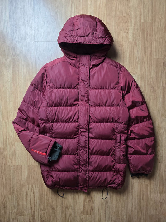 00s Prada Sport Nylon Shimmer Down Technical Toggle Puffer Jacket (S)