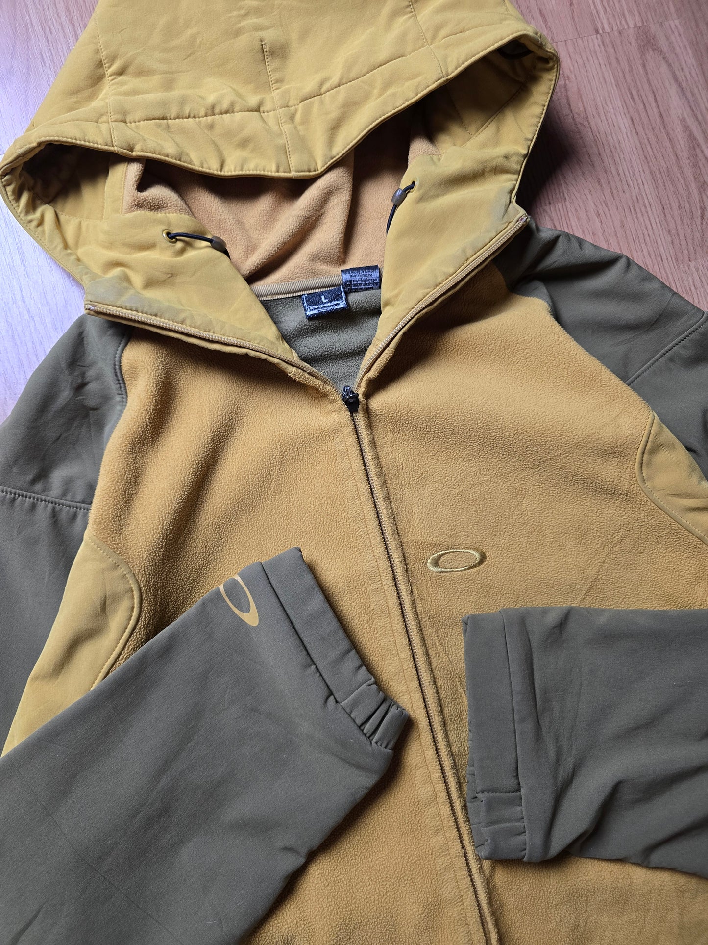 00s Oakley Zip-Up Technical Pannelled Fleece Hoodie (L)