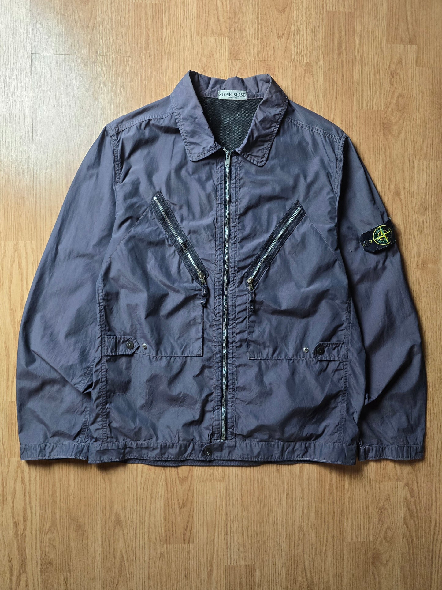 Vintage Stone Island Resined Cotton-Nylon Utility Overshirt (XL/2XL)