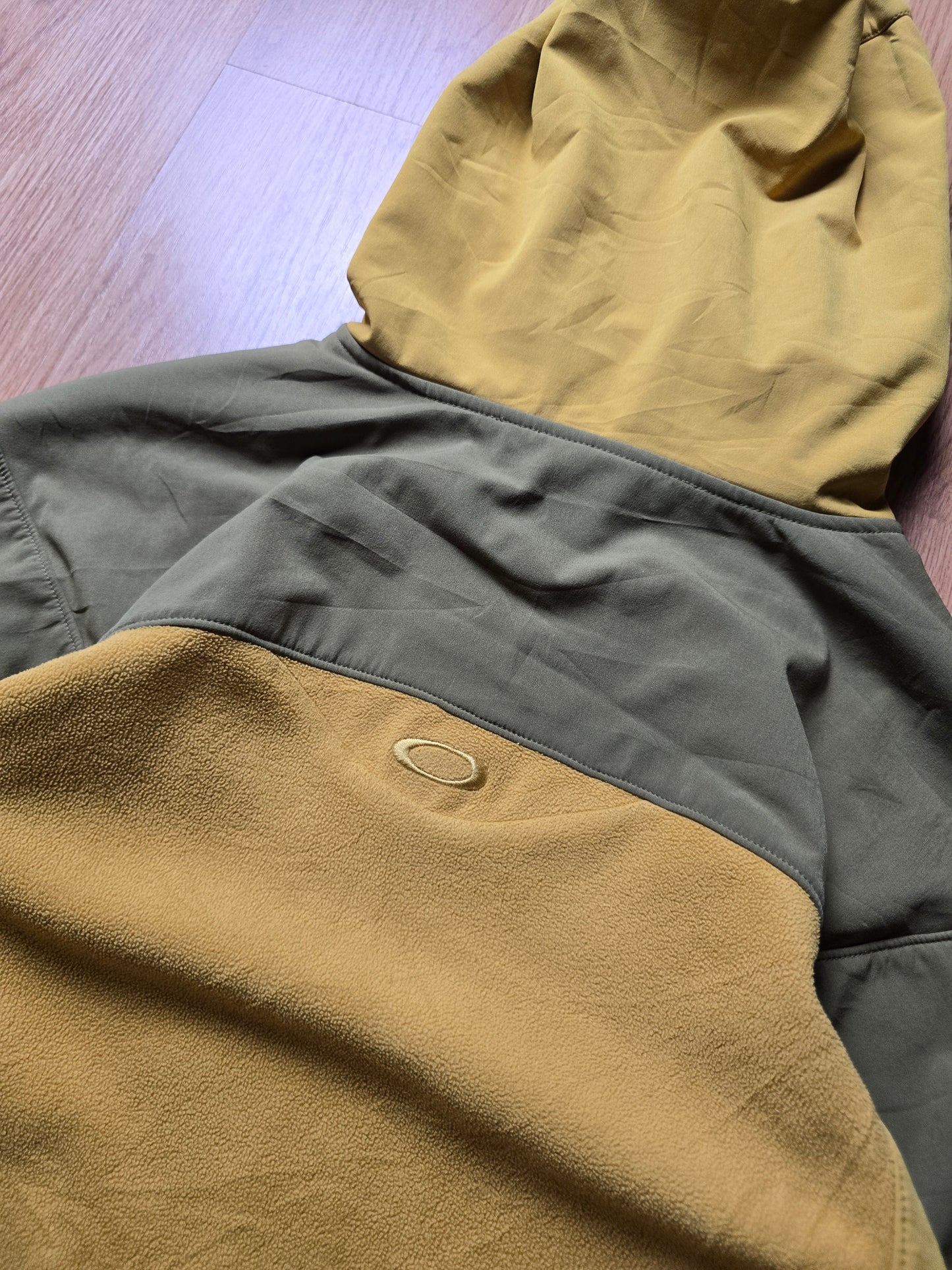 00s Oakley Zip-Up Technical Pannelled Fleece Hoodie (L)
