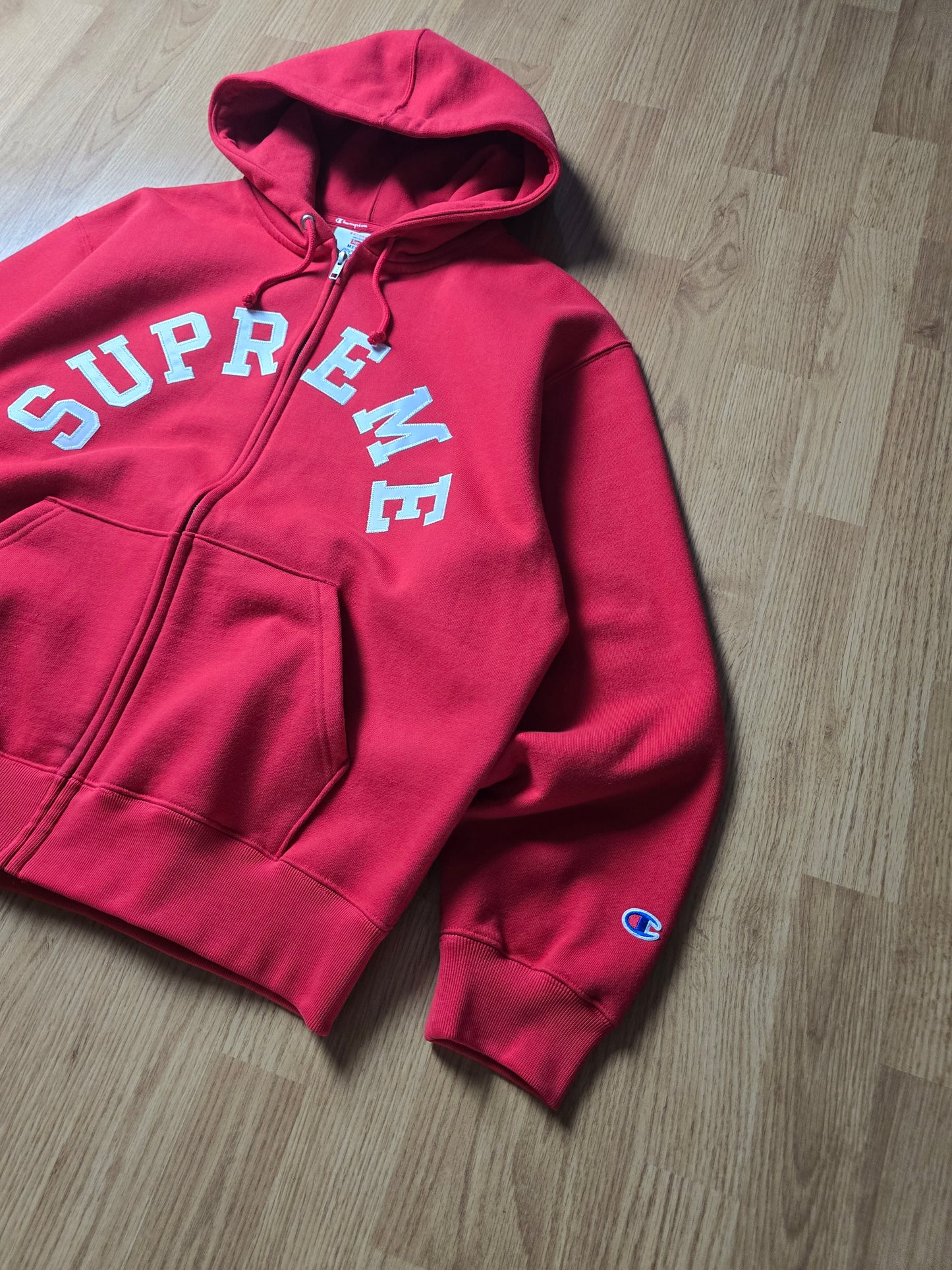 Supreme x Champion Arc Logo Zip Up Hoodie (M)