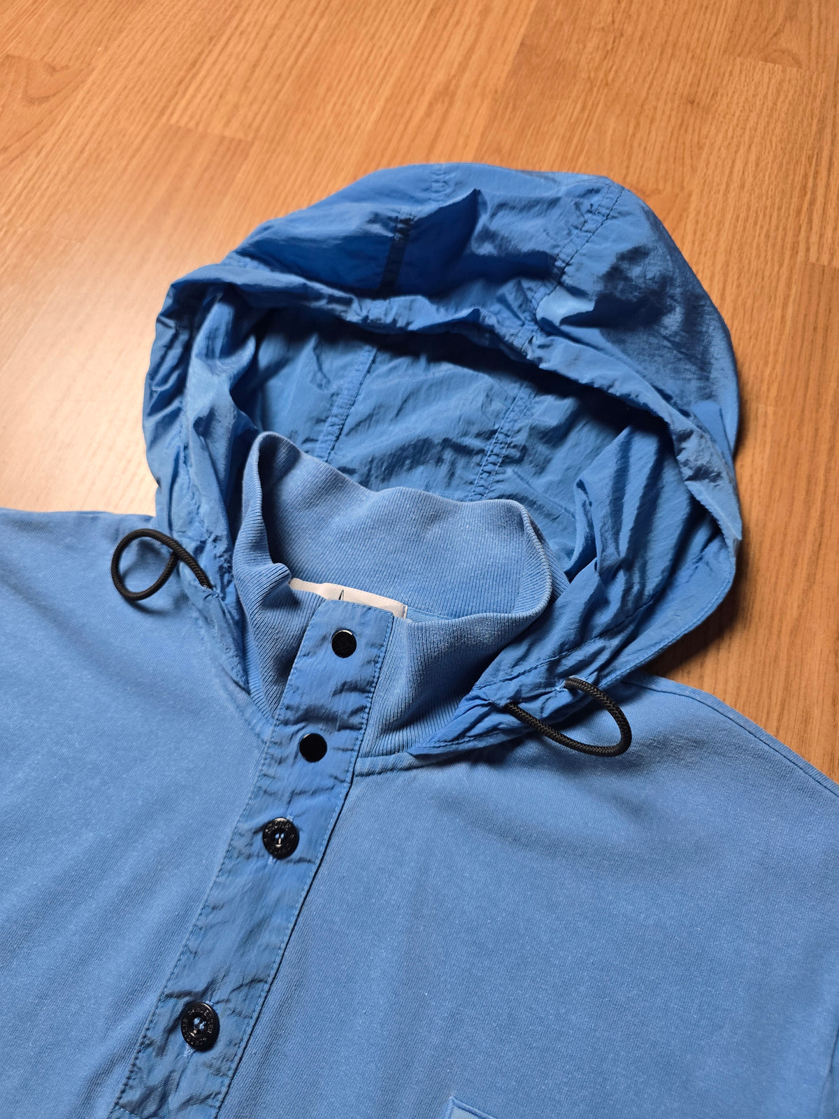 Stone Island Compass Patch Hooded Polo Shirt (L)