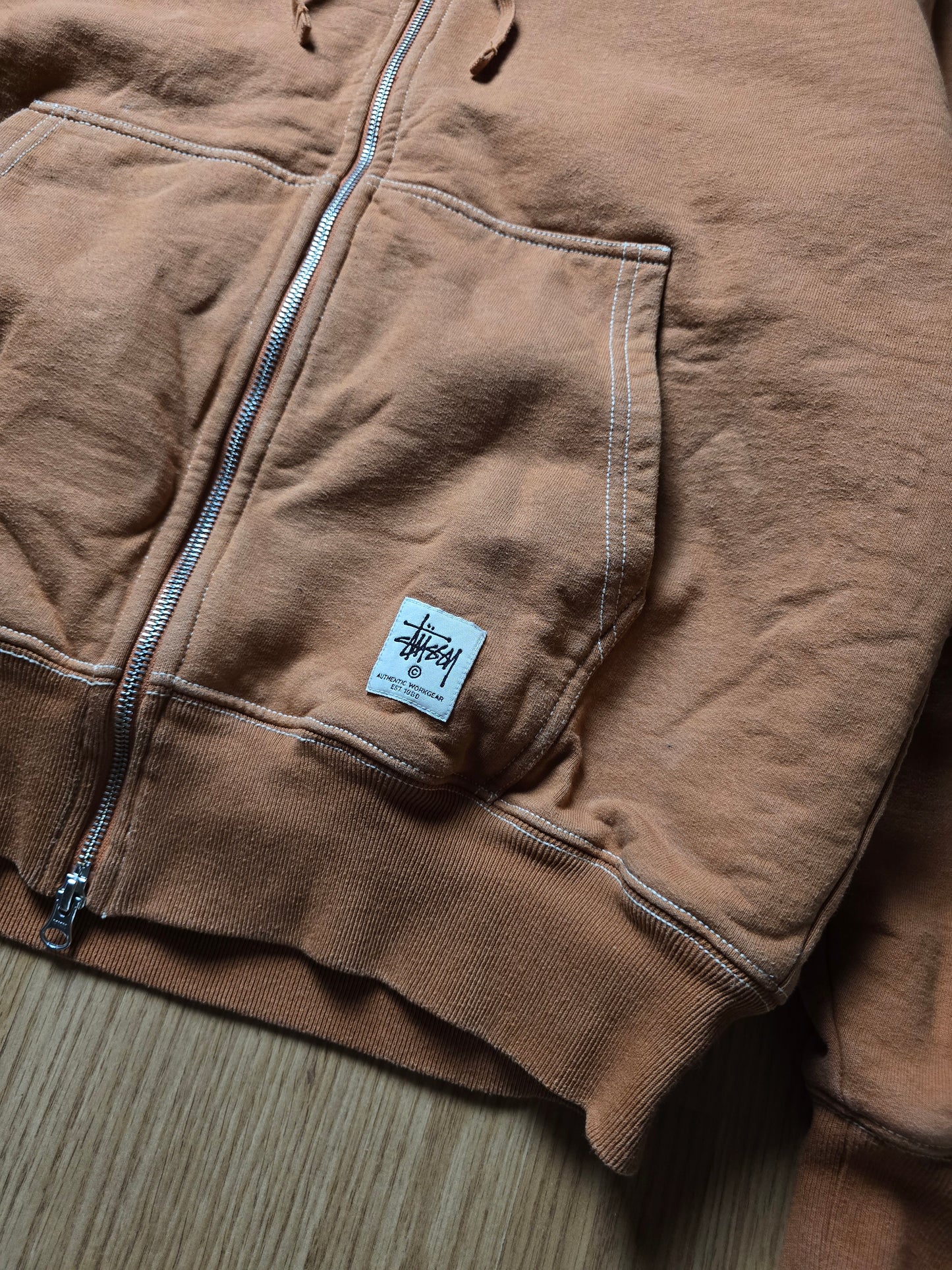 Stussy 'Double Face Label Zip' Heavyweight Hoodie (L)