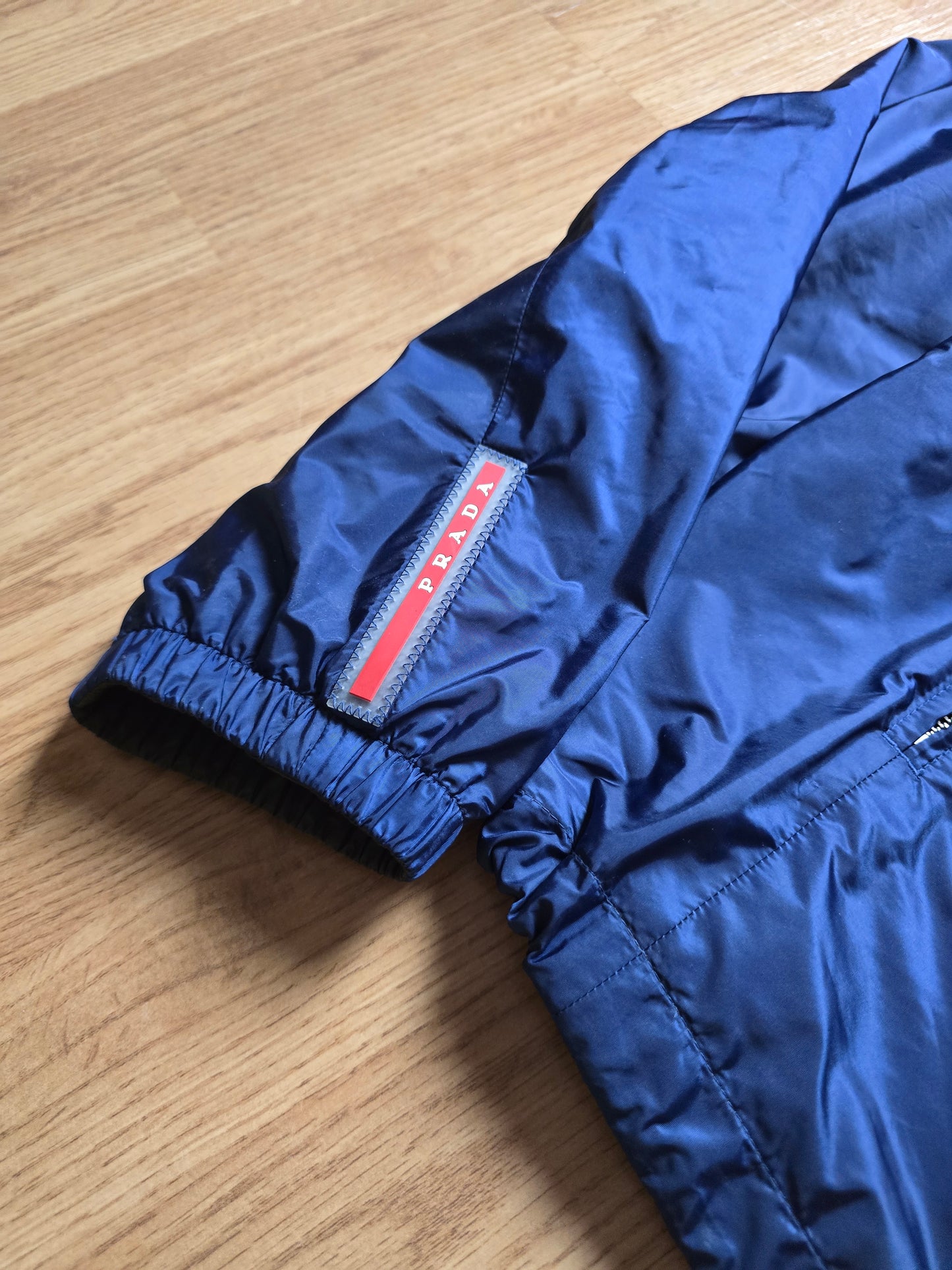 Prada Luna Rosa 2017 Padded Resin-Coated Nylon Reversible Jacket (L)