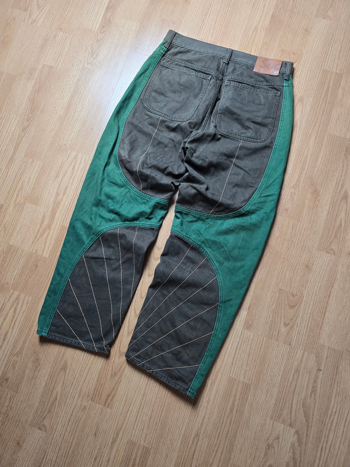 Supreme Radial Embroidered Loose Fit Jeans (32x30)