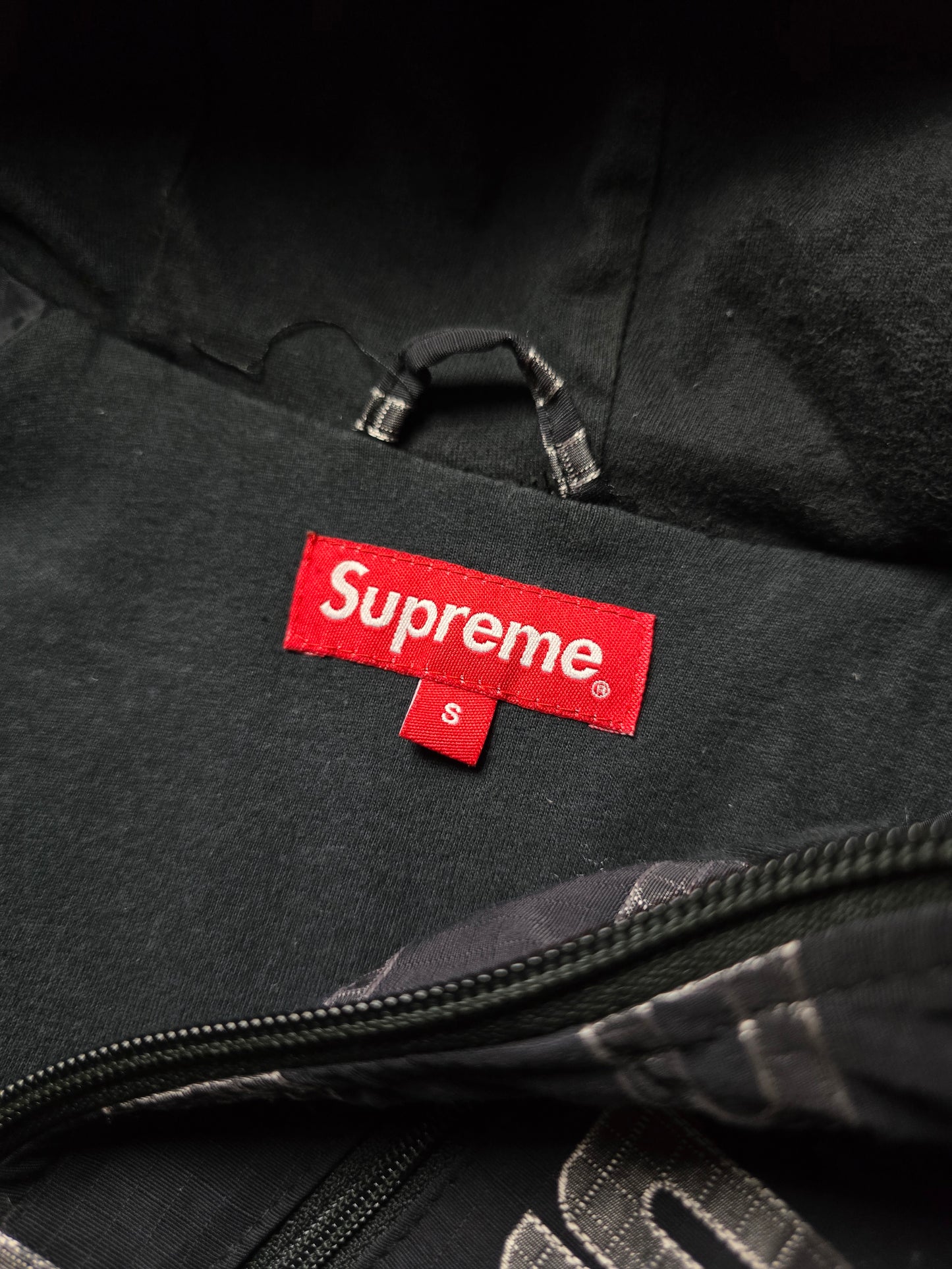 RARE Supreme Logo Ripstop Hooded Track Jacket (M)