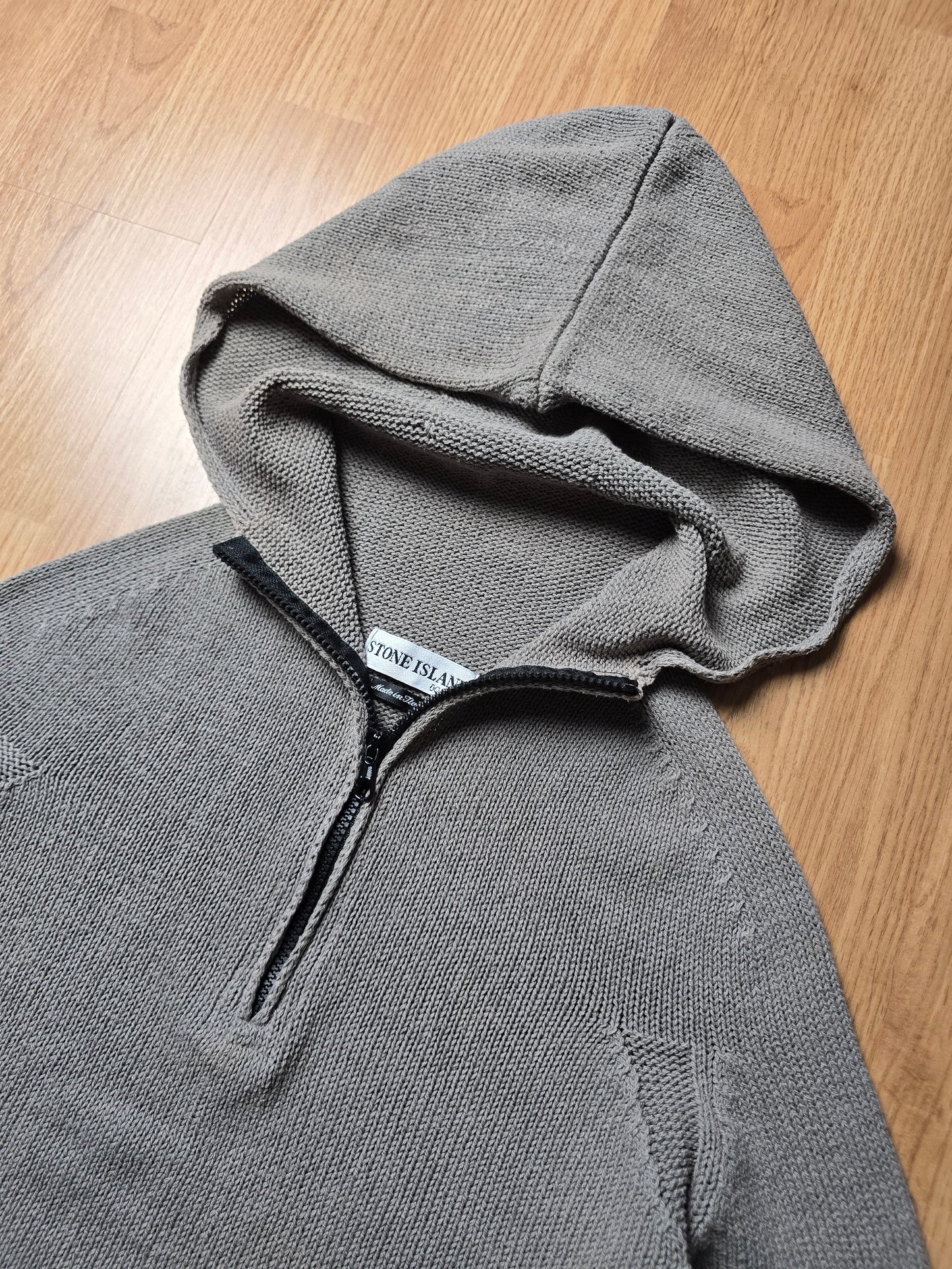 Stone Island SS03 1/4 zip Cotton Knit Hoodie (S/M)