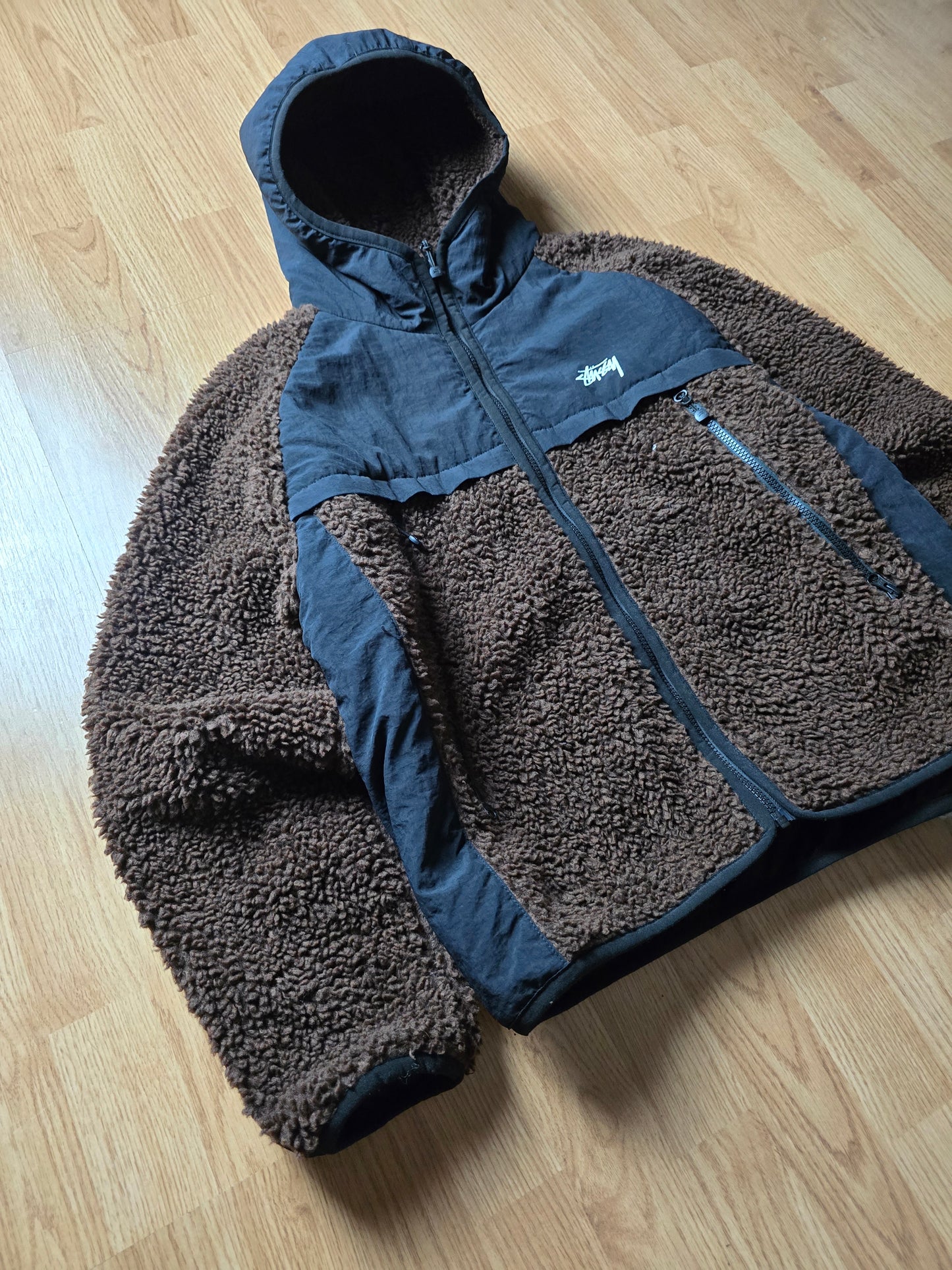 Stussy Sherpa Panelled Hooded Jacket (M)