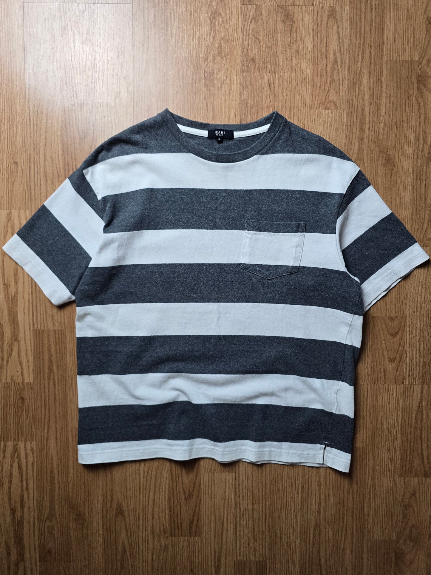 Beams Heart Boxy Striped Pocket Tee (M)