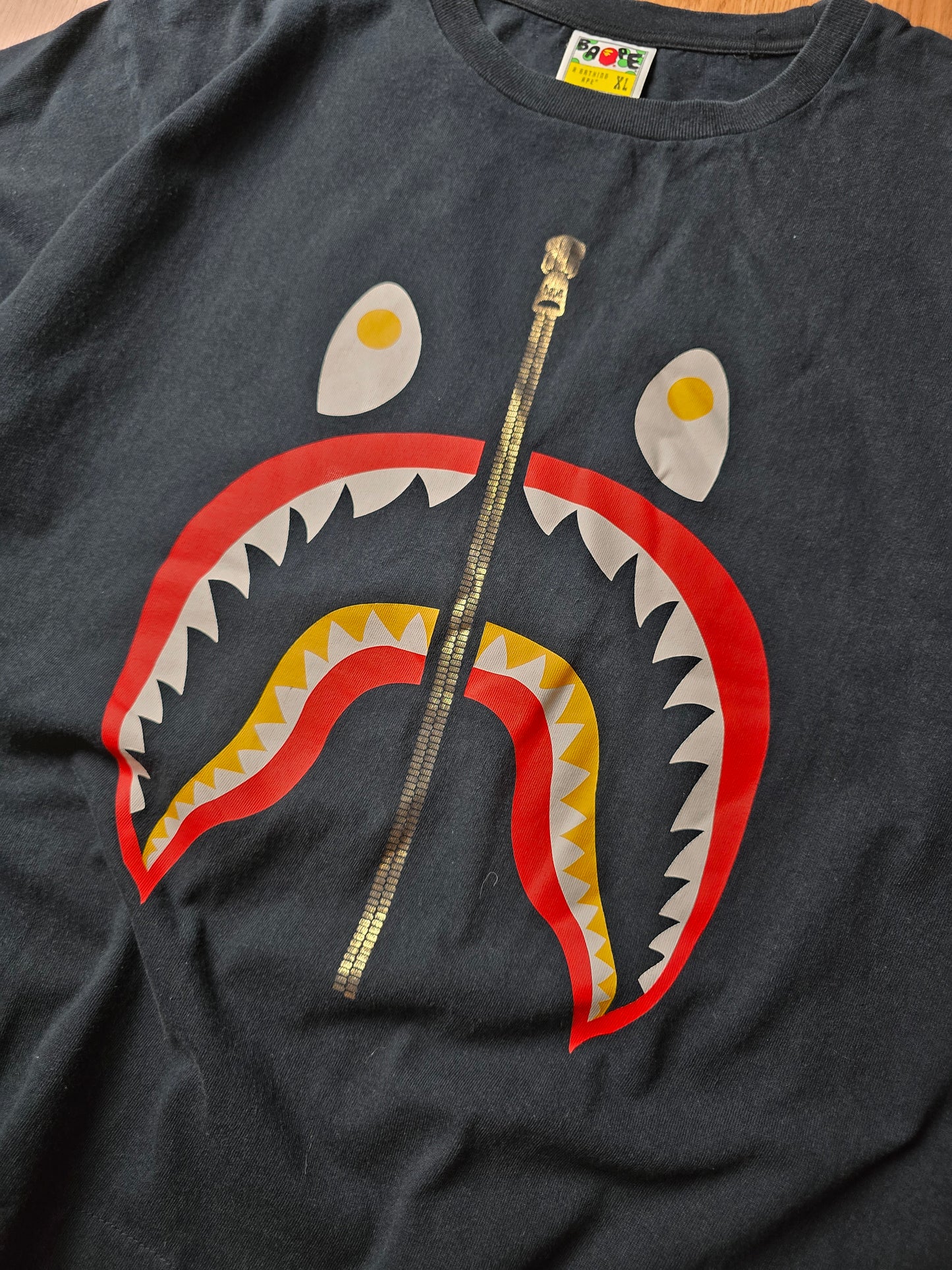 BAPE Colours Shark Zip T-shirt (M)