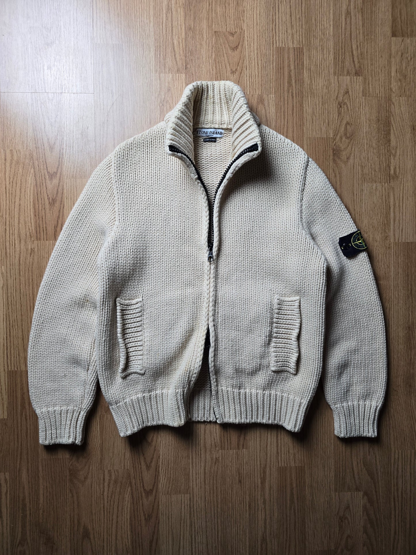 Stone Island AW03 Heavyweight Wool Zip Knitted Jumper (S/M)