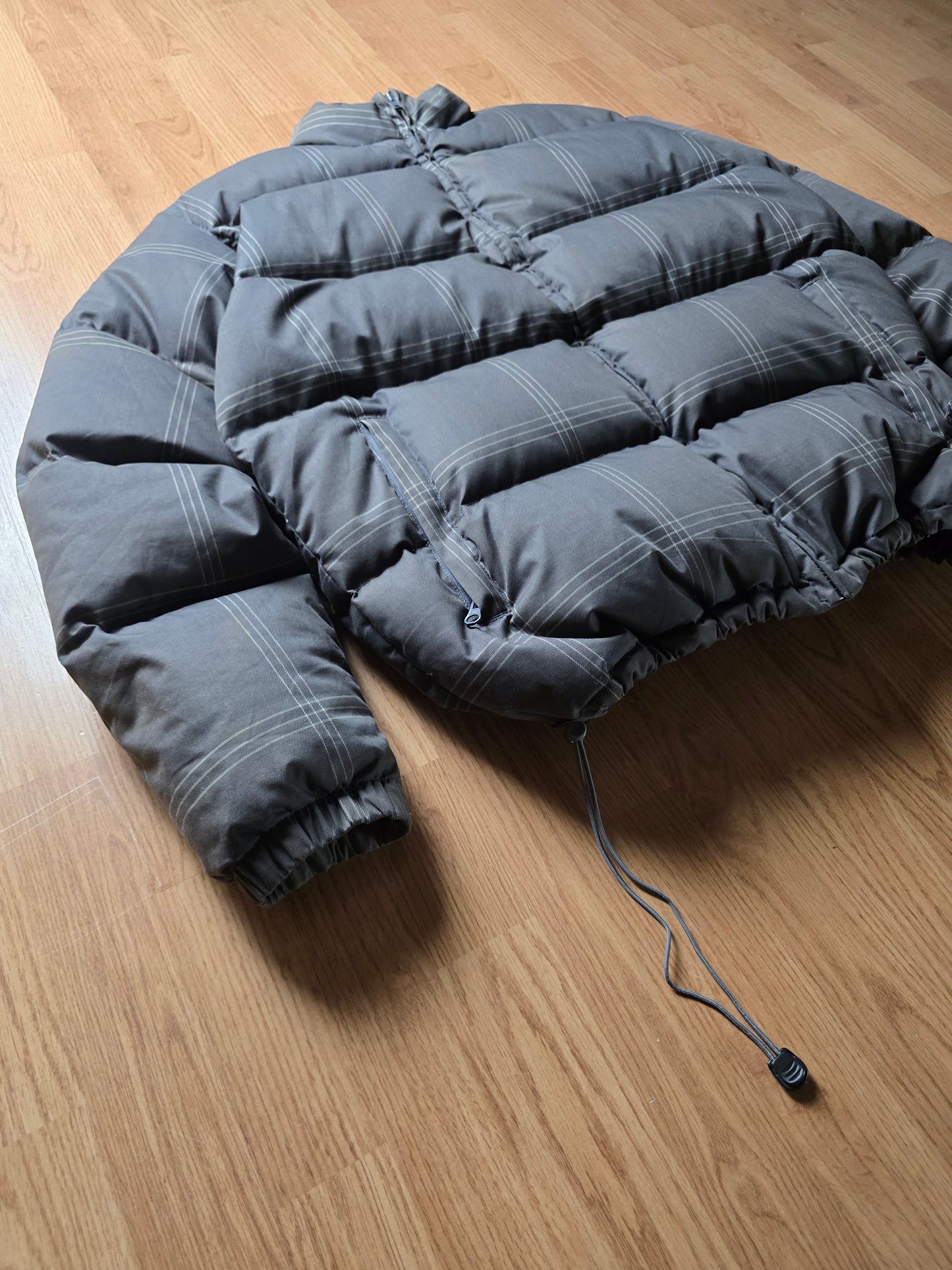 Vintage Stussy Micro Plaid Down Puffer Jacket (L)